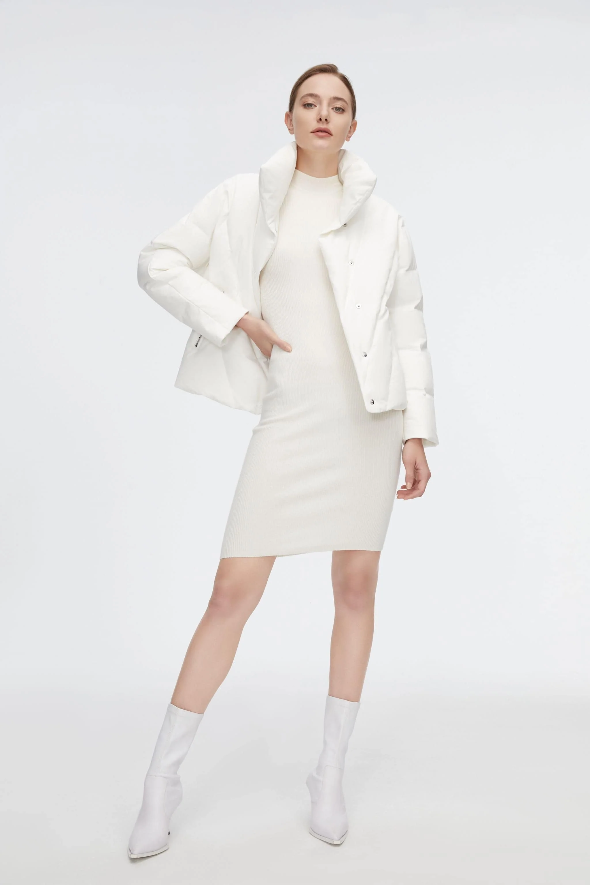 Short Goose Down Jacket With Lapel - Image 12