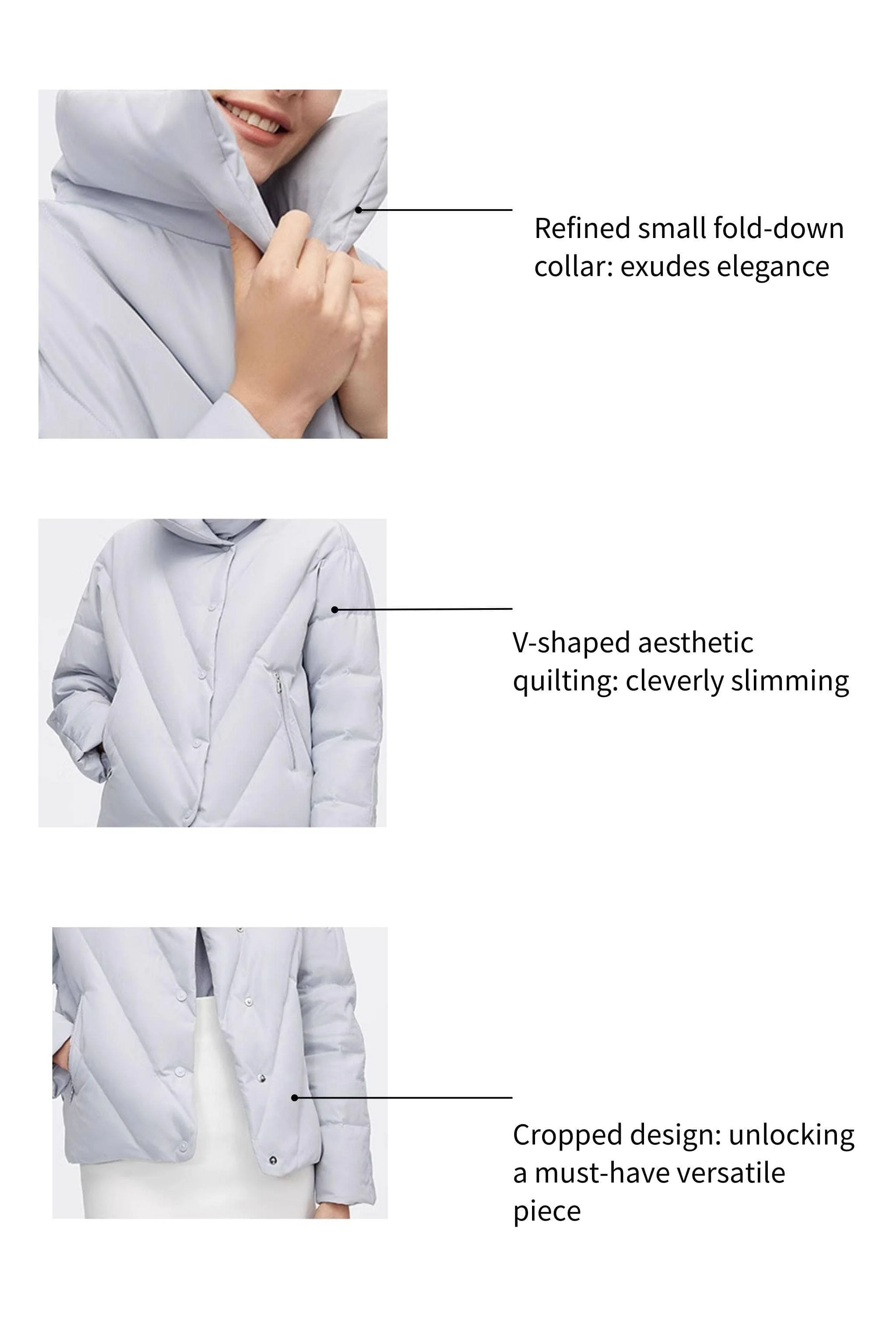 Short Goose Down Jacket With Lapel - Image 4