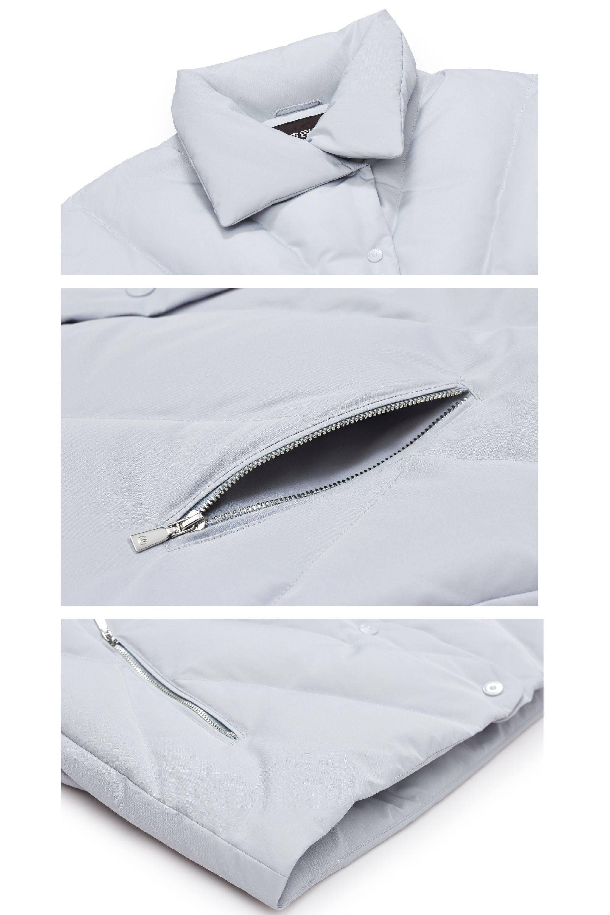 Short Goose Down Jacket With Lapel - Image 6
