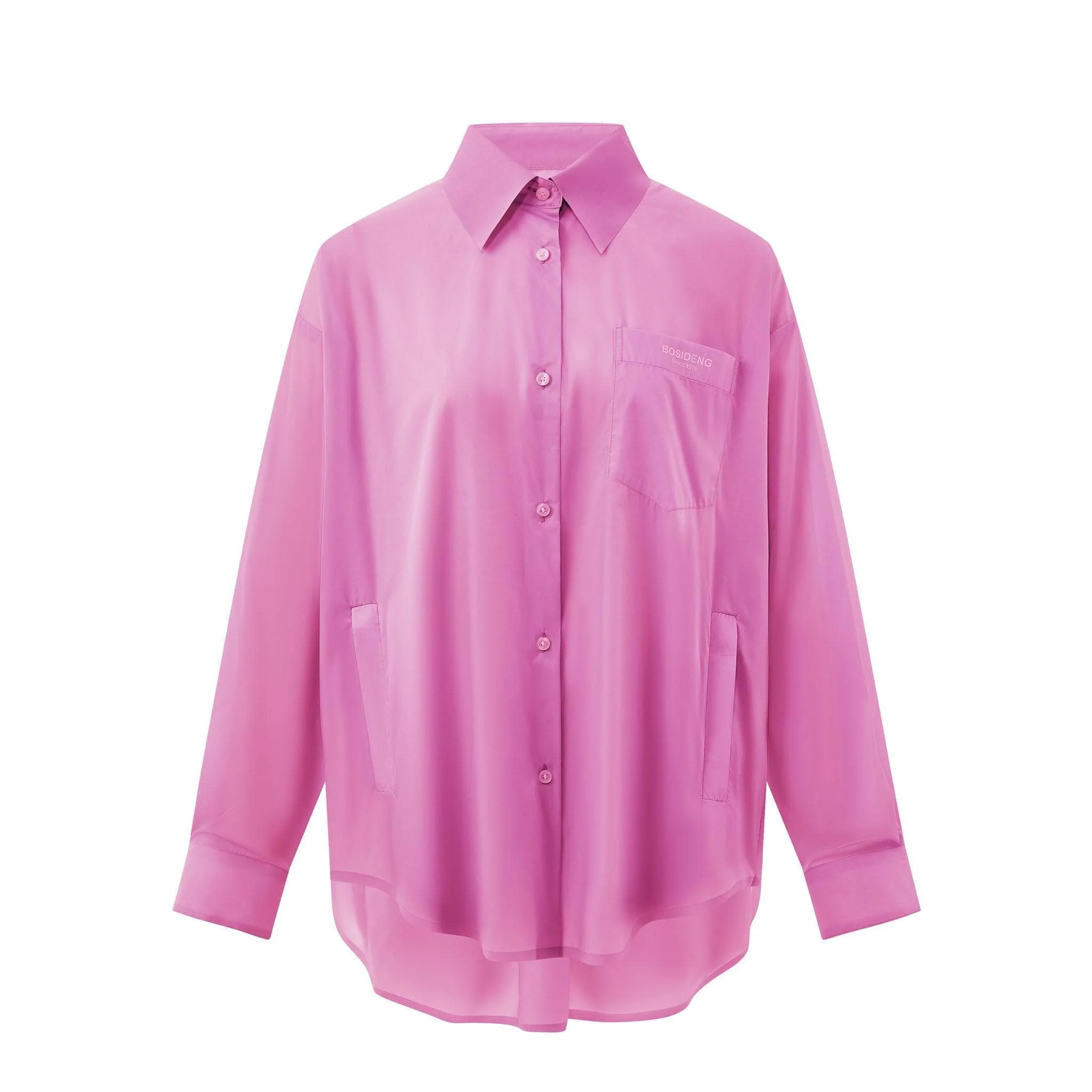 Silk Blend Summer Protection Relaxed Shirt - Image 5