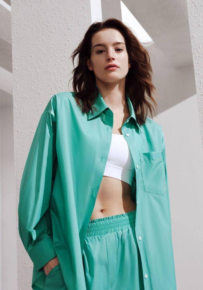 Silk Blend Summer Protection Relaxed Shirt - Image 6