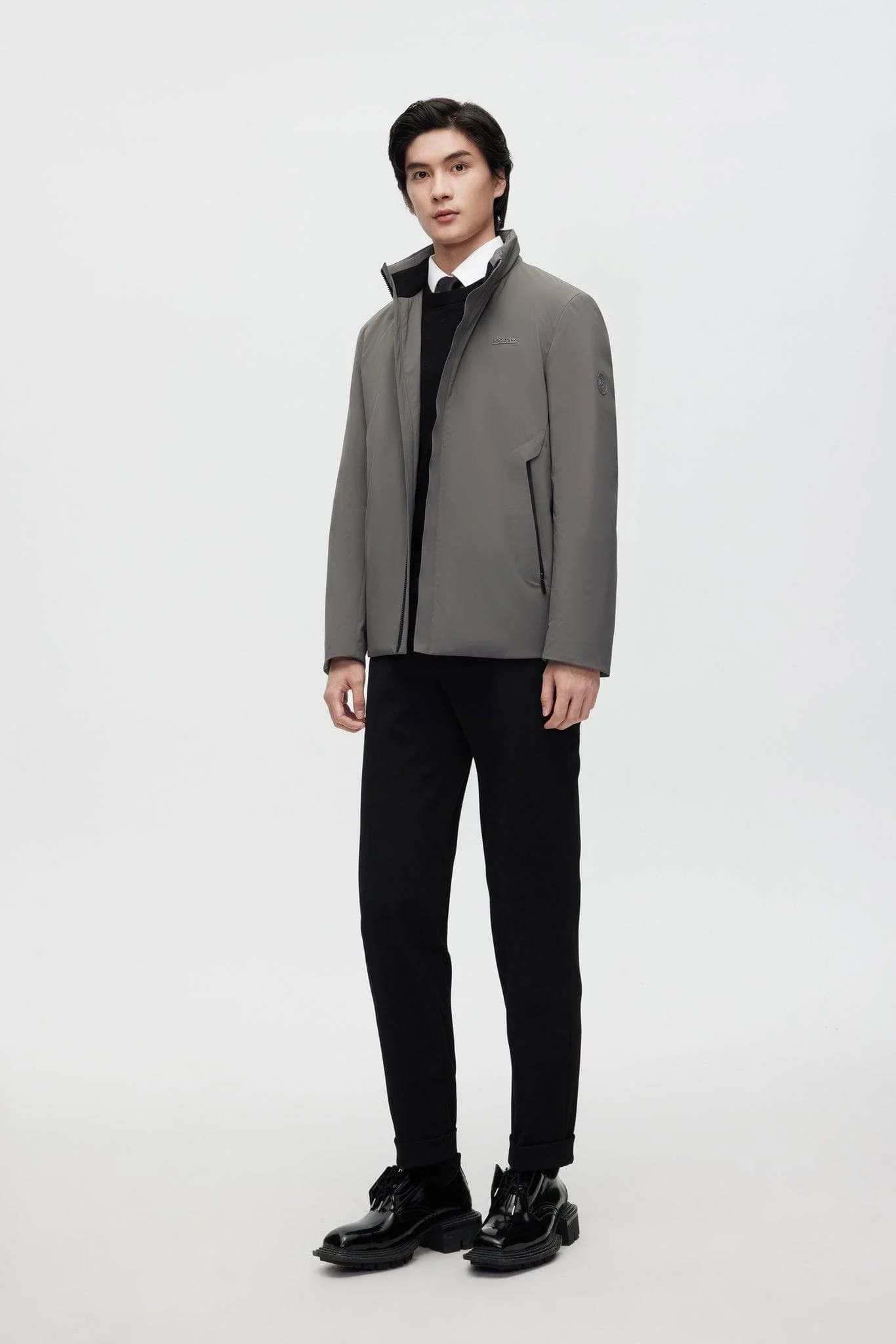 Stand Collar Goose Down Short Trench - Image 12