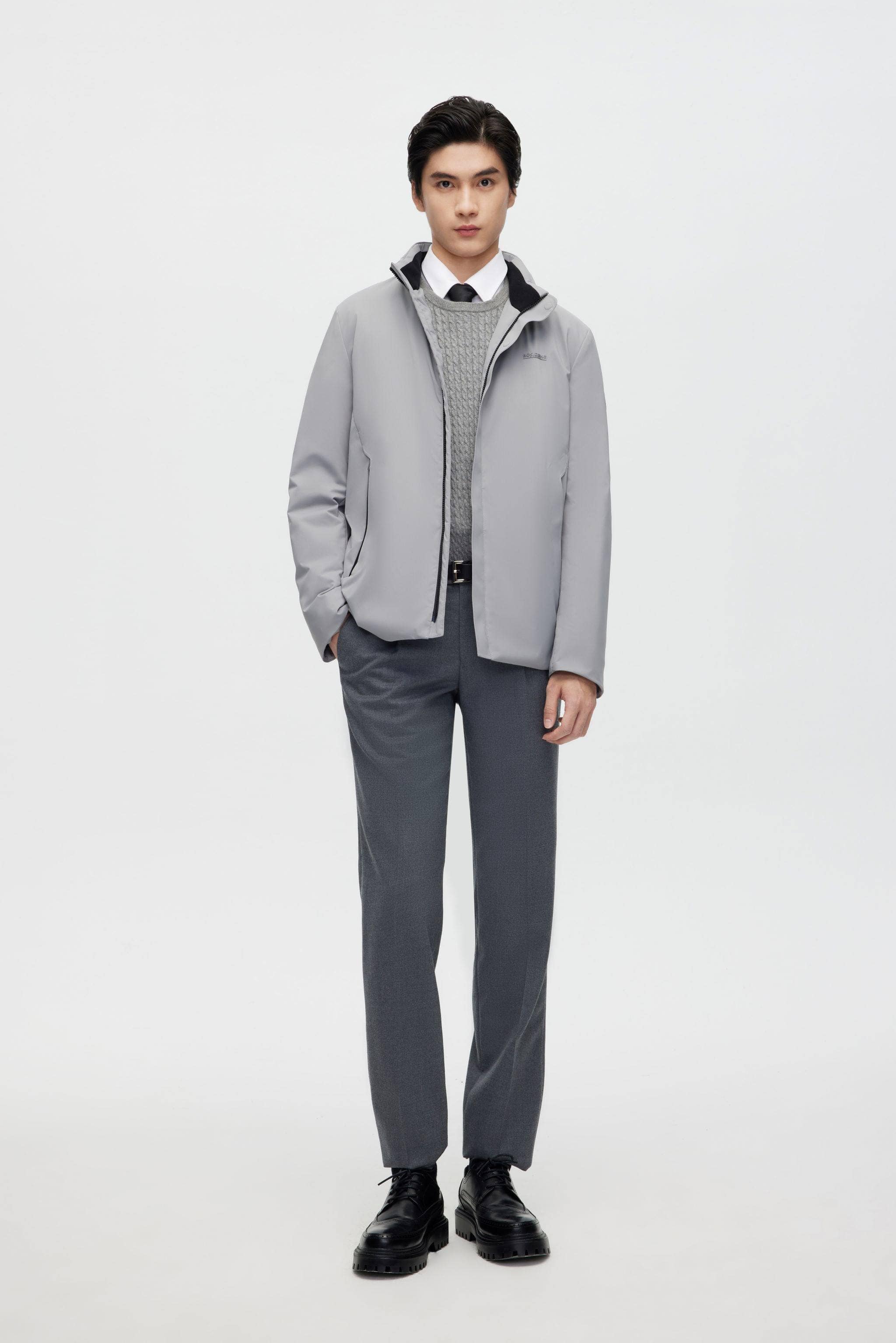 Stand Collar Goose Down Short Trench - Image 2