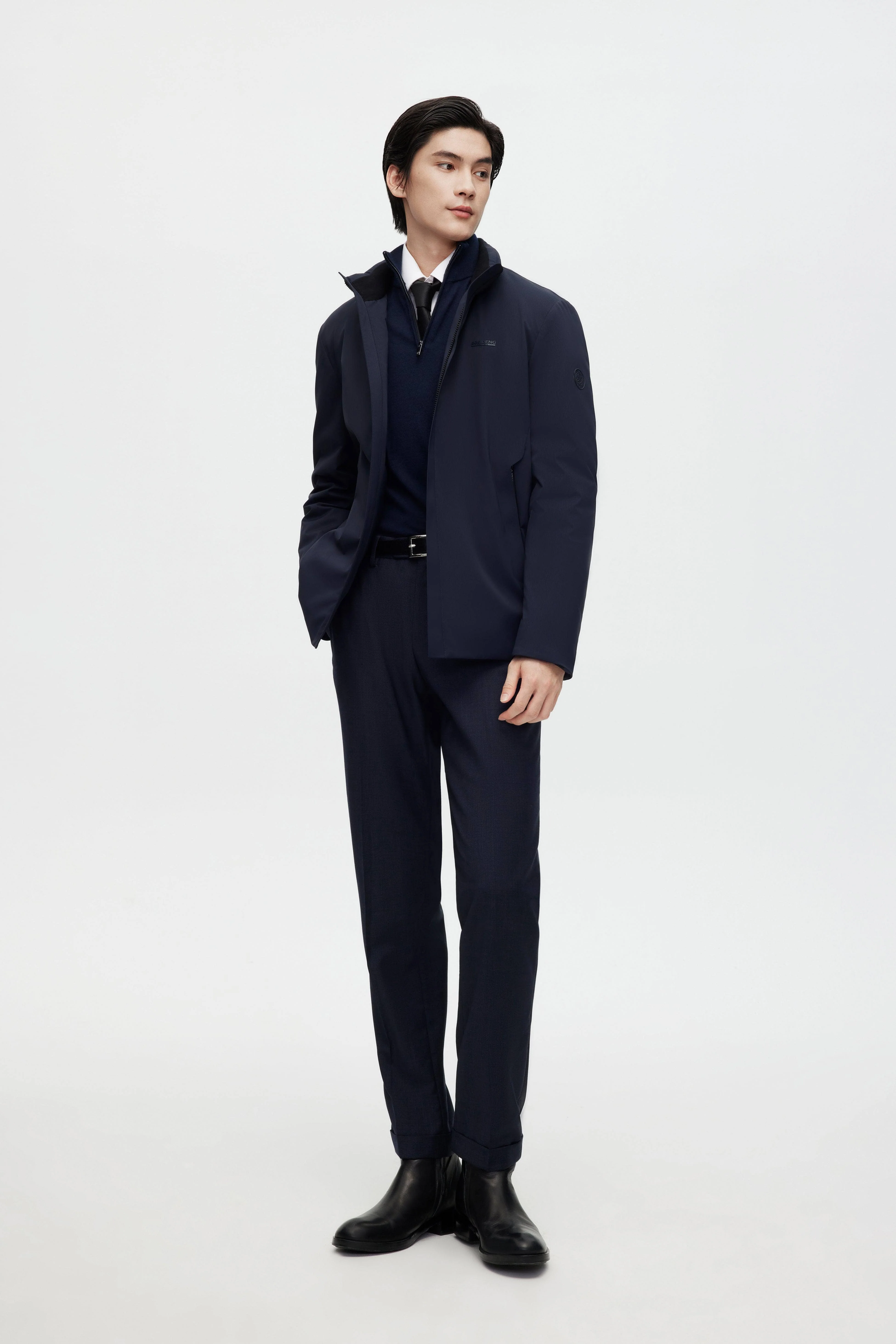 Stand Collar Goose Down Short Trench - Image 8