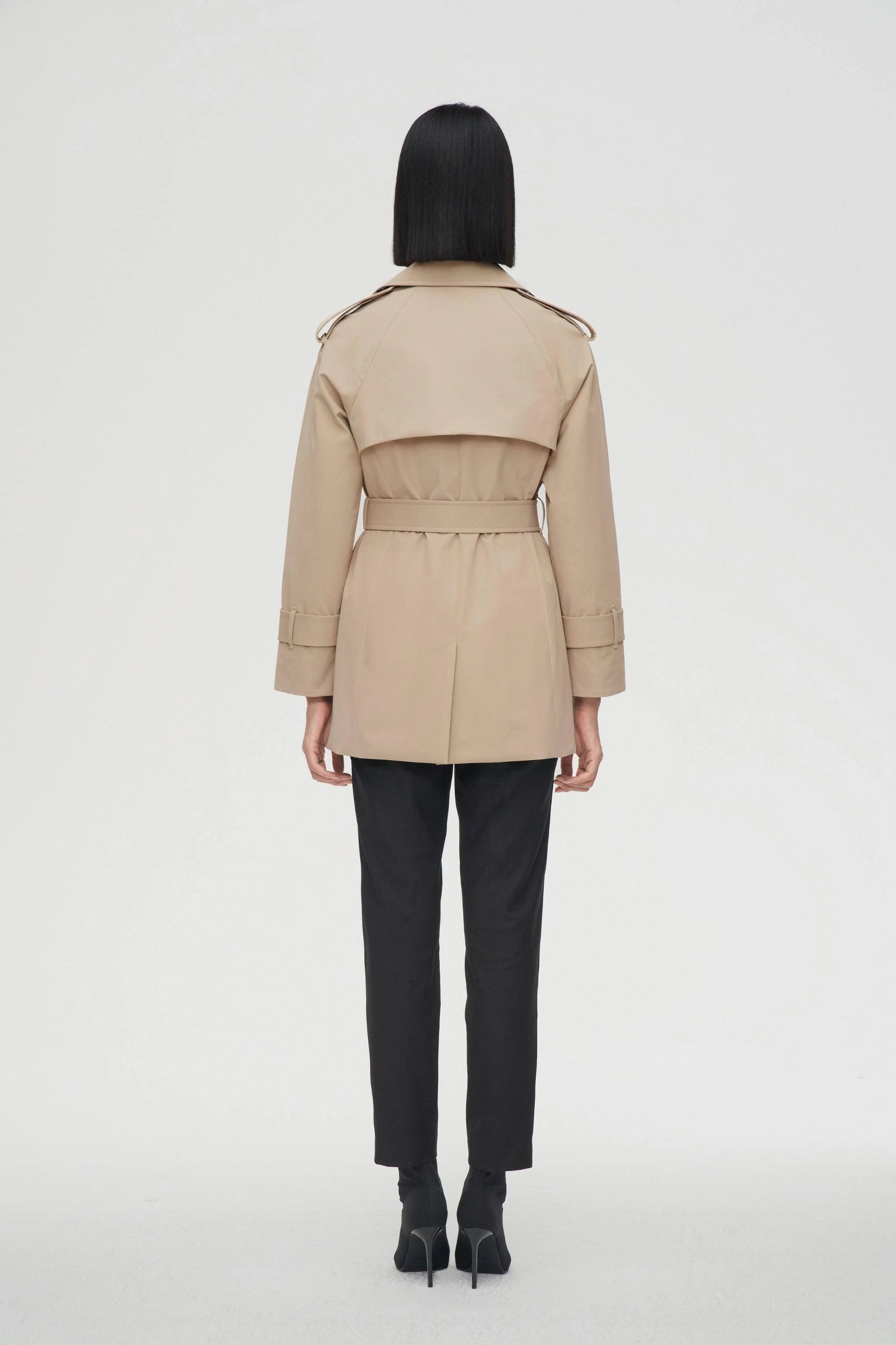 Womens Double Breasted Short Trench - Image 17
