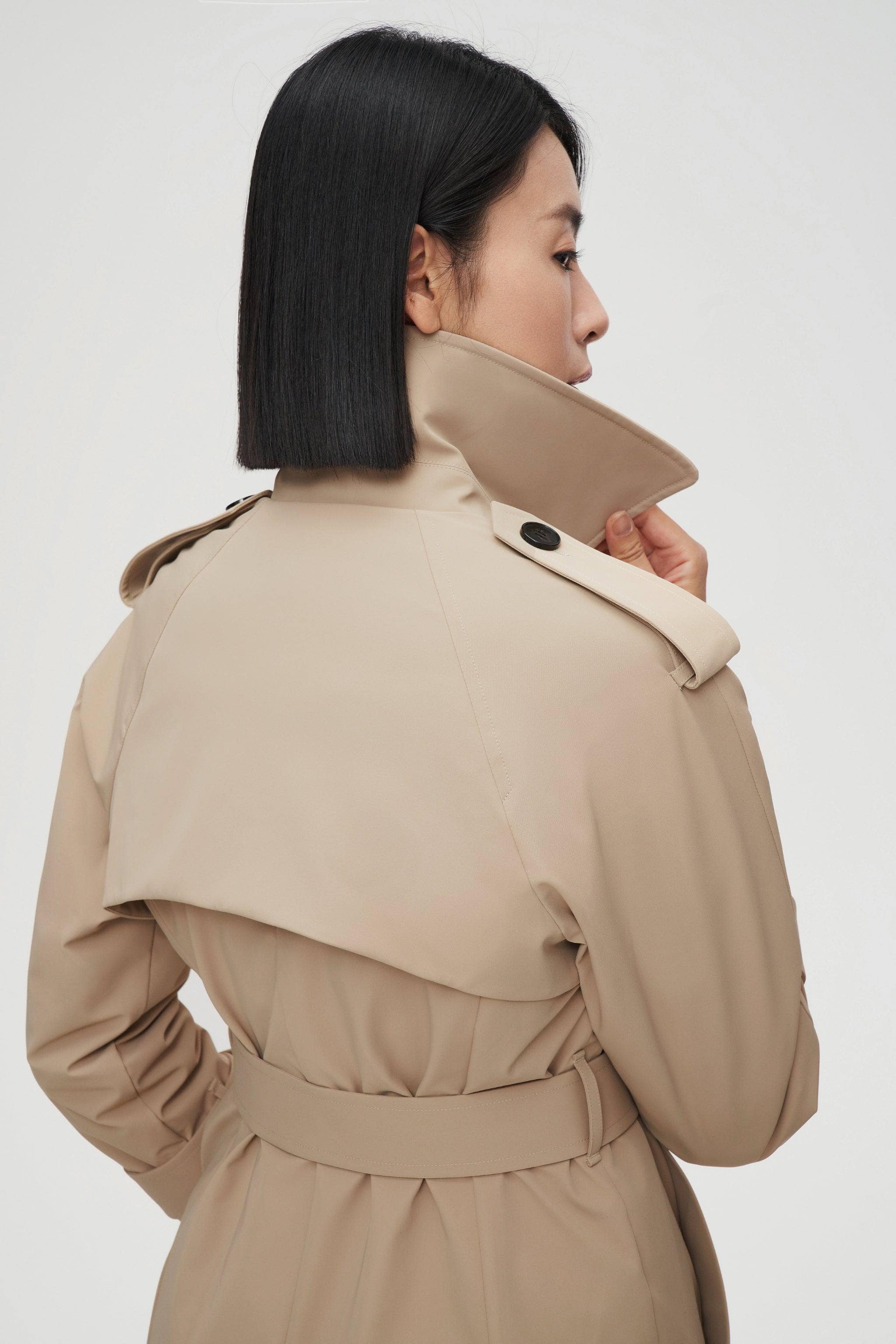 Womens Double Breasted Short Trench - Image 18