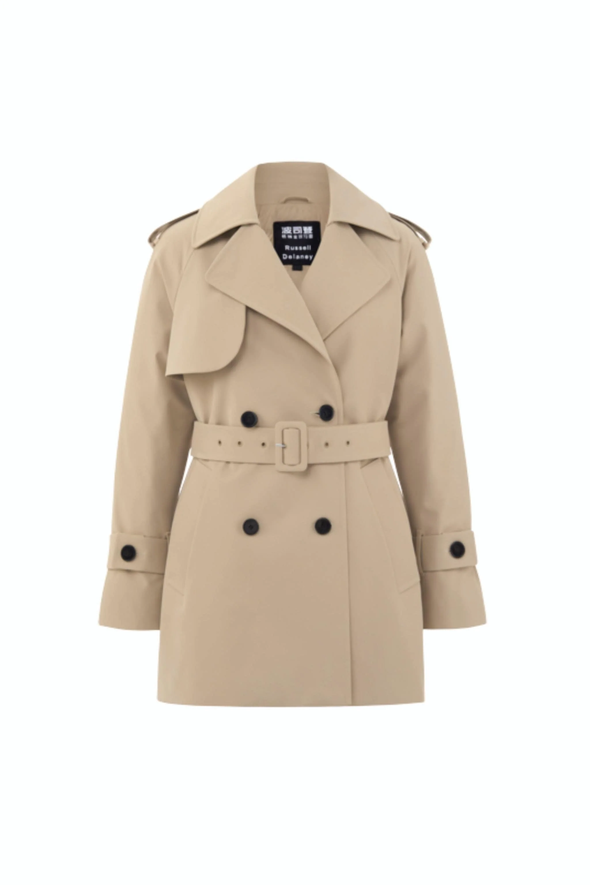 Womens Double Breasted Short Trench - Image 19
