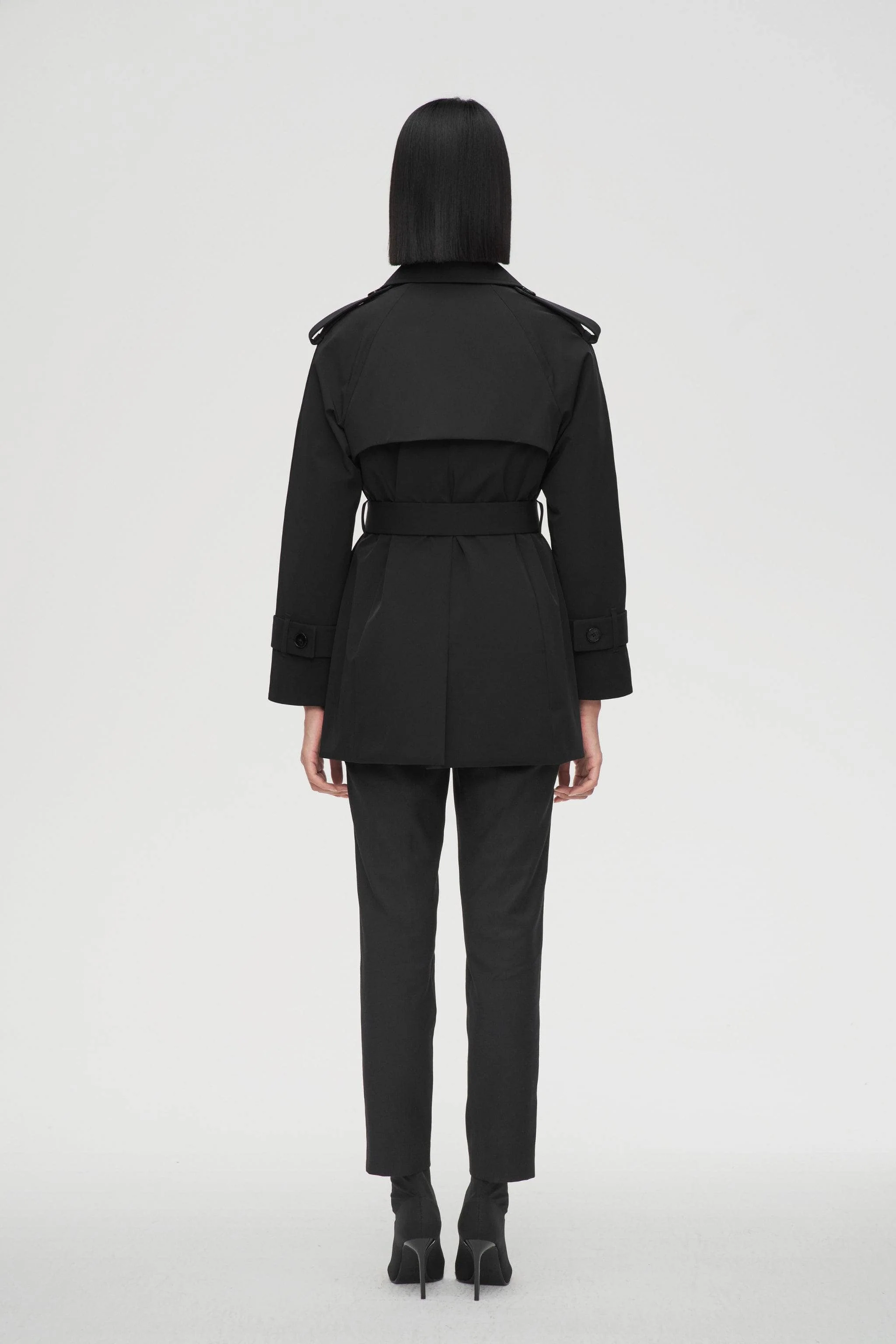 Womens Double Breasted Short Trench - Image 6