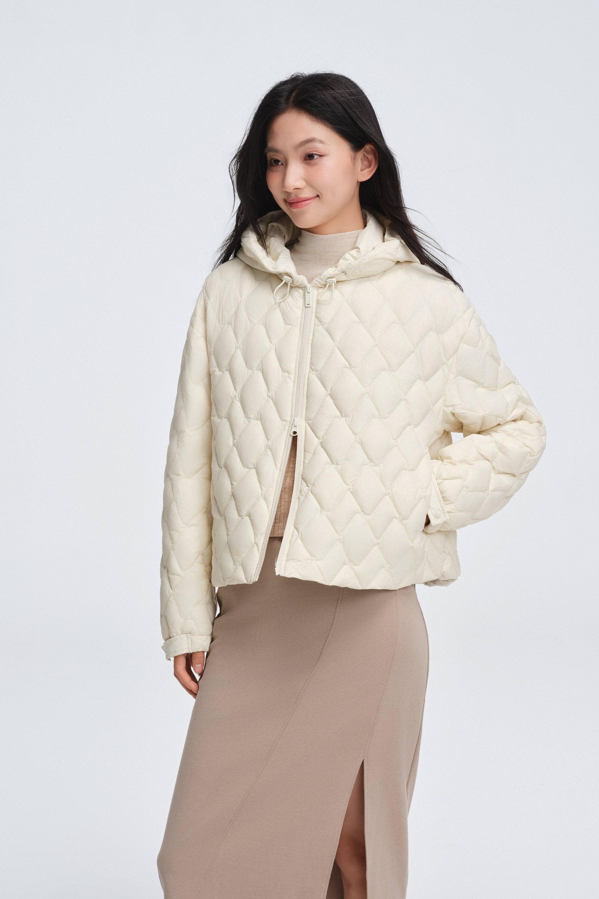 Women's Artist Quilting Down Jacket With Hood - Image 11