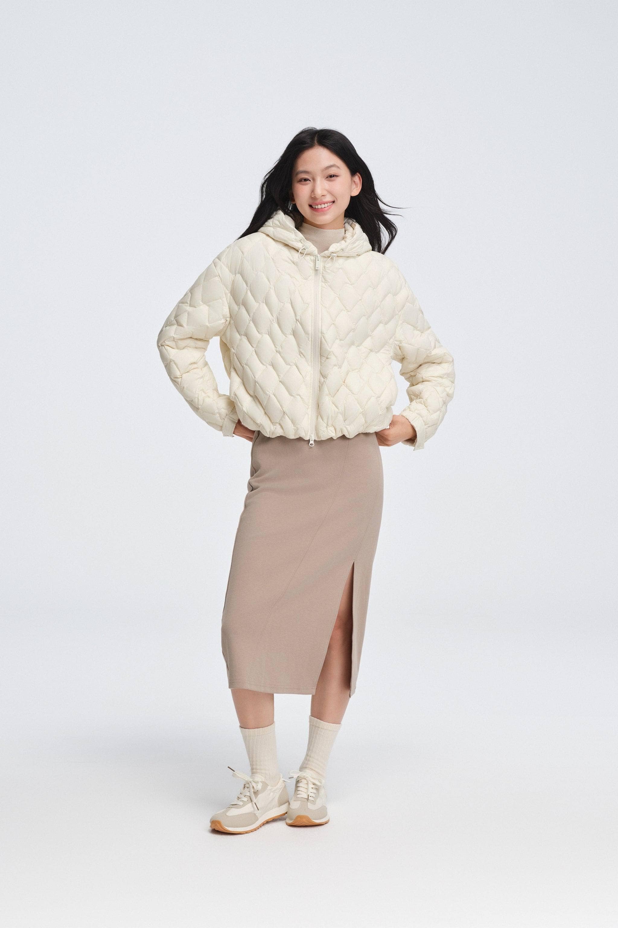 Women's Artist Quilting Down Jacket With Hood - Image 12
