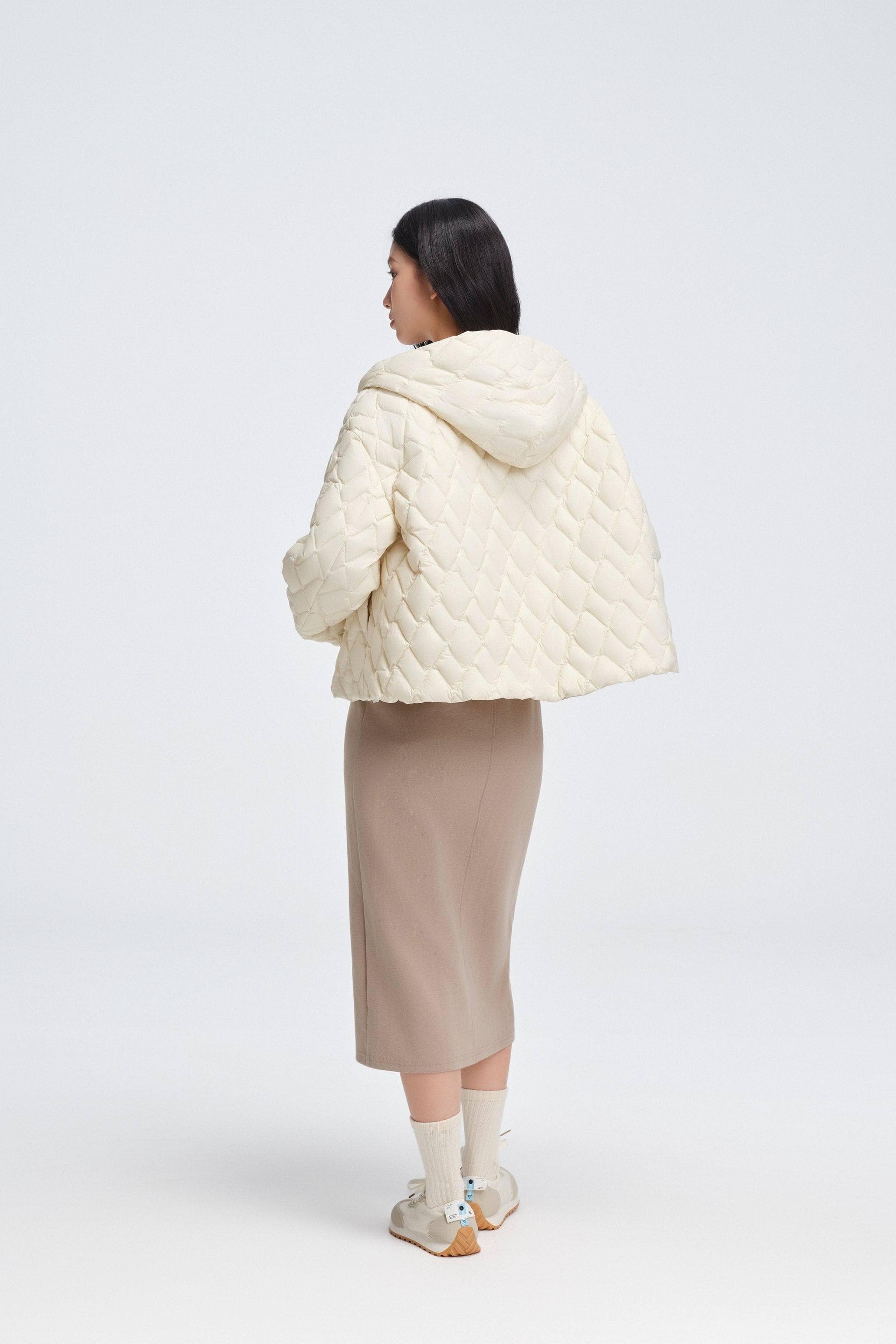 Women's Artist Quilting Down Jacket With Hood - Image 14