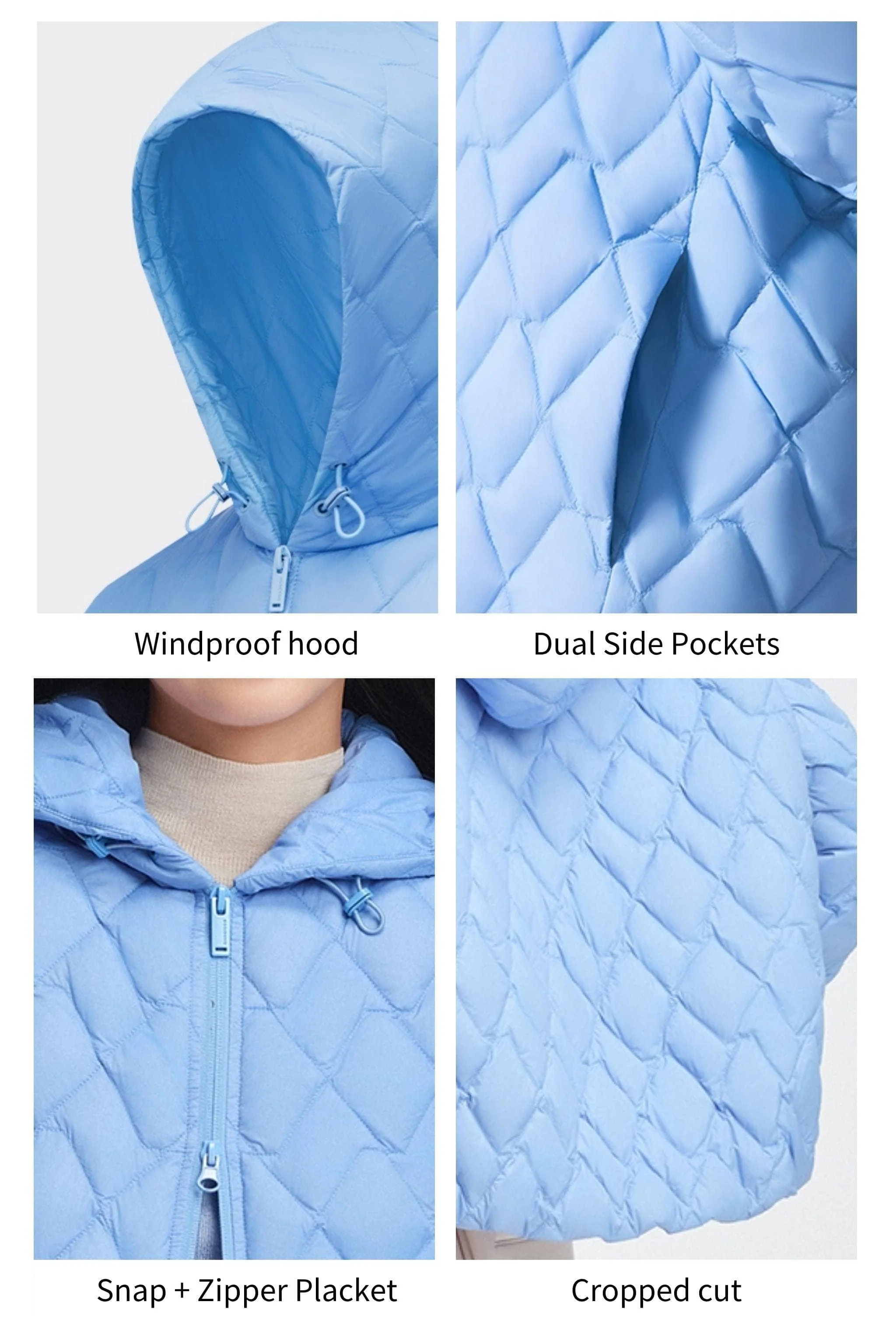 Women's Artist Quilting Down Jacket With Hood - Image 8