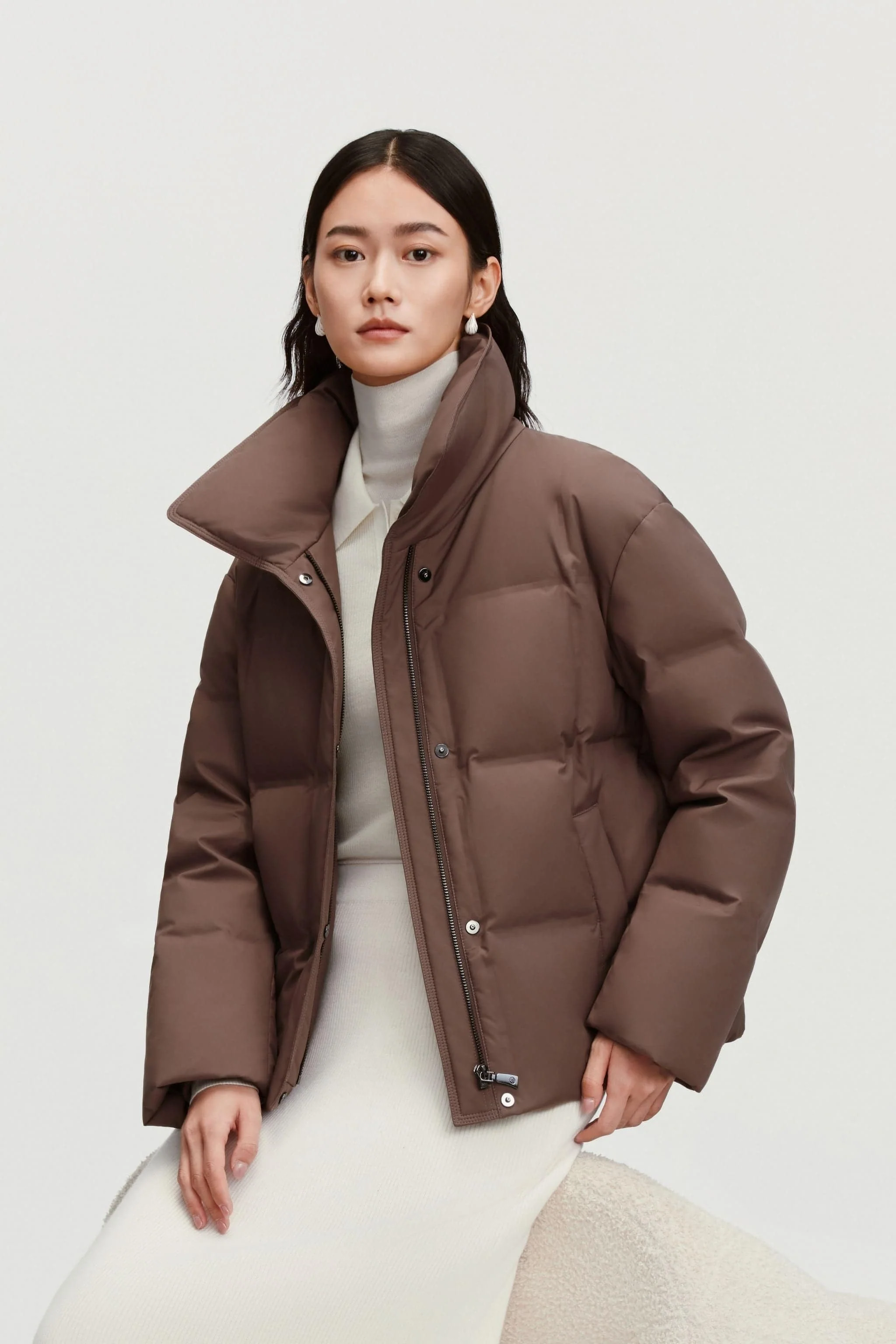 Women's Business Classic Goose Down Jacket With Lapel 112 - Image 3
