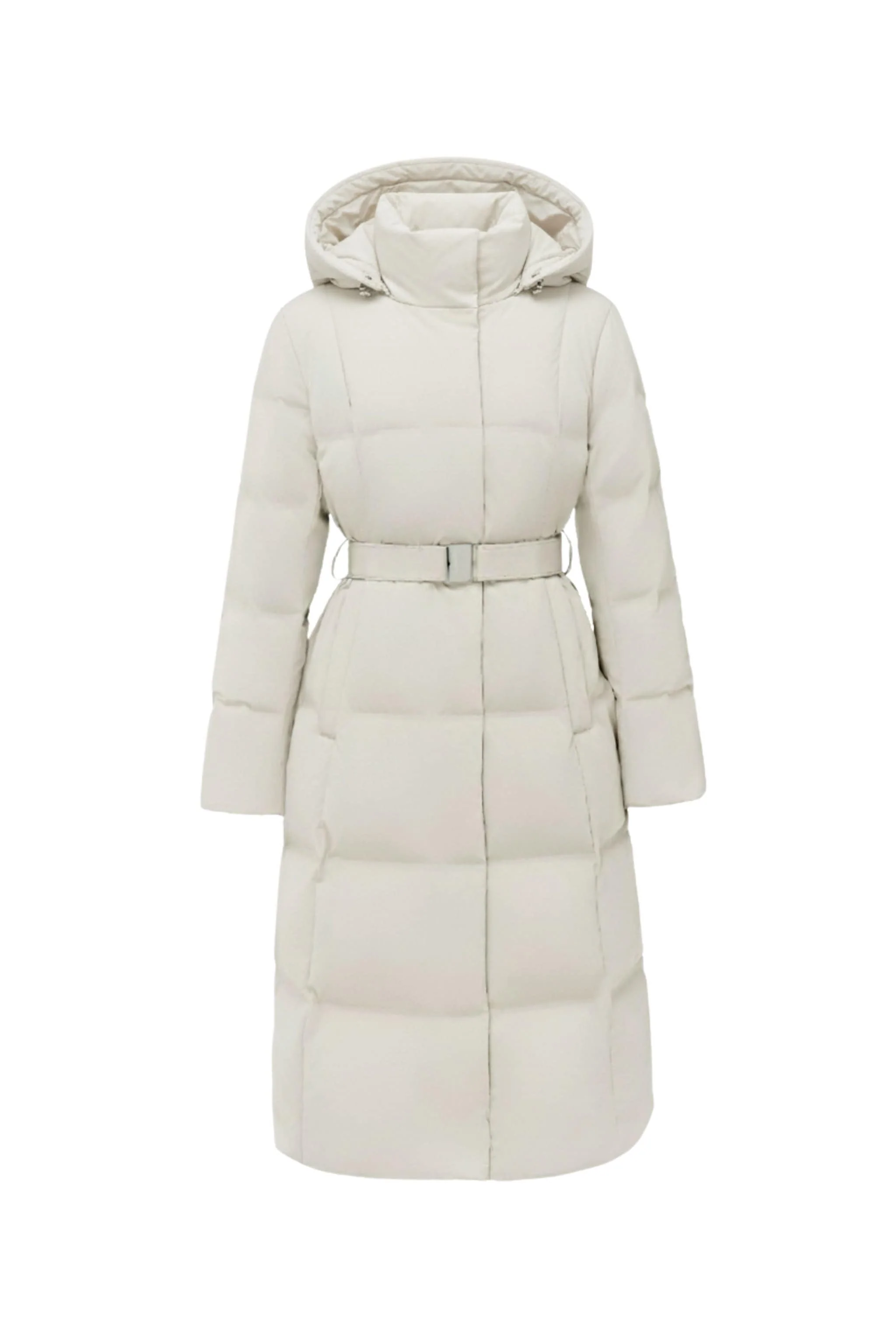 Women's Business Classic Hooded Goose Down Jacket With Belt 156 - Image 13