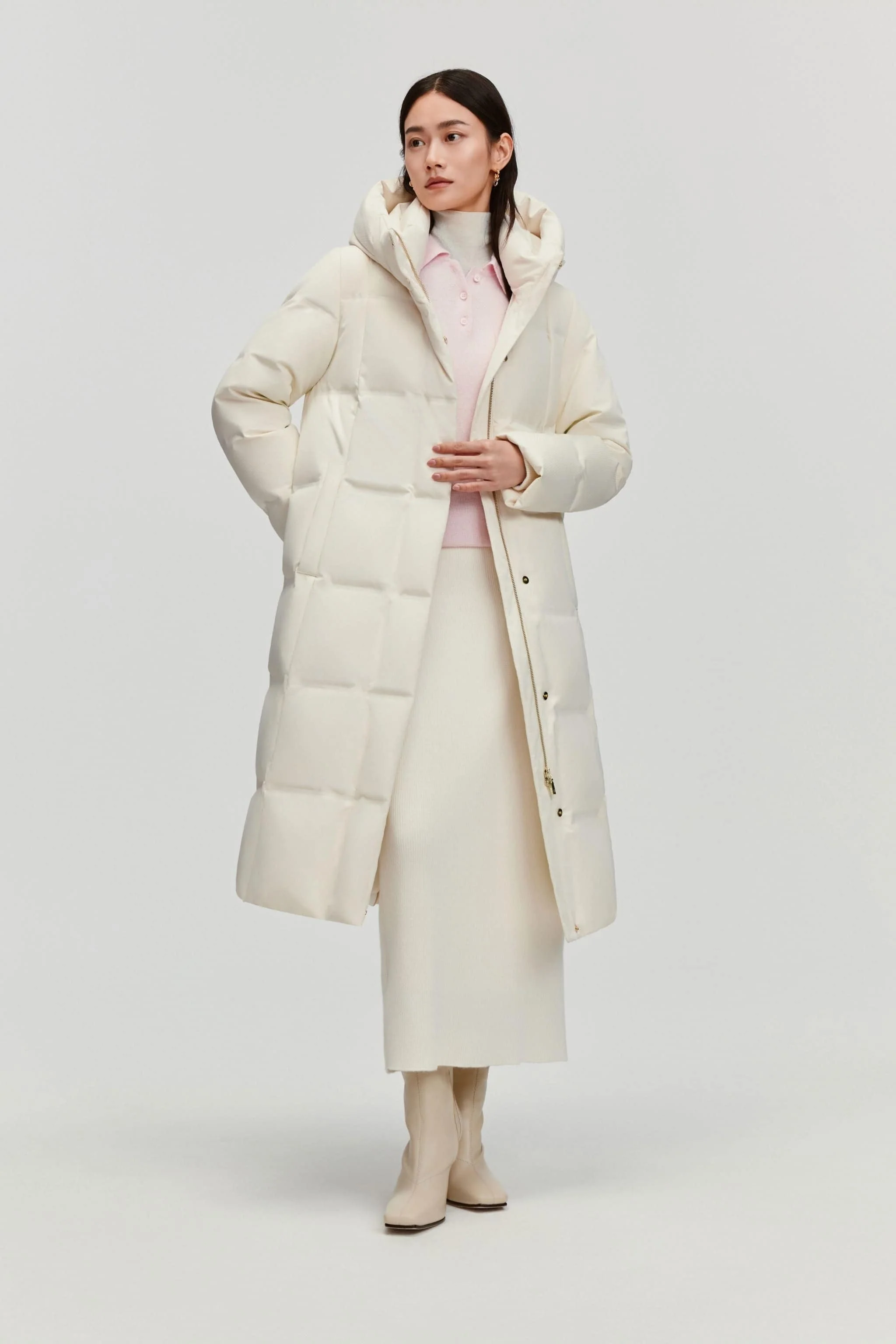 Women's Business Classic Long Quilted Goose Down Jacket 174 - Image 10
