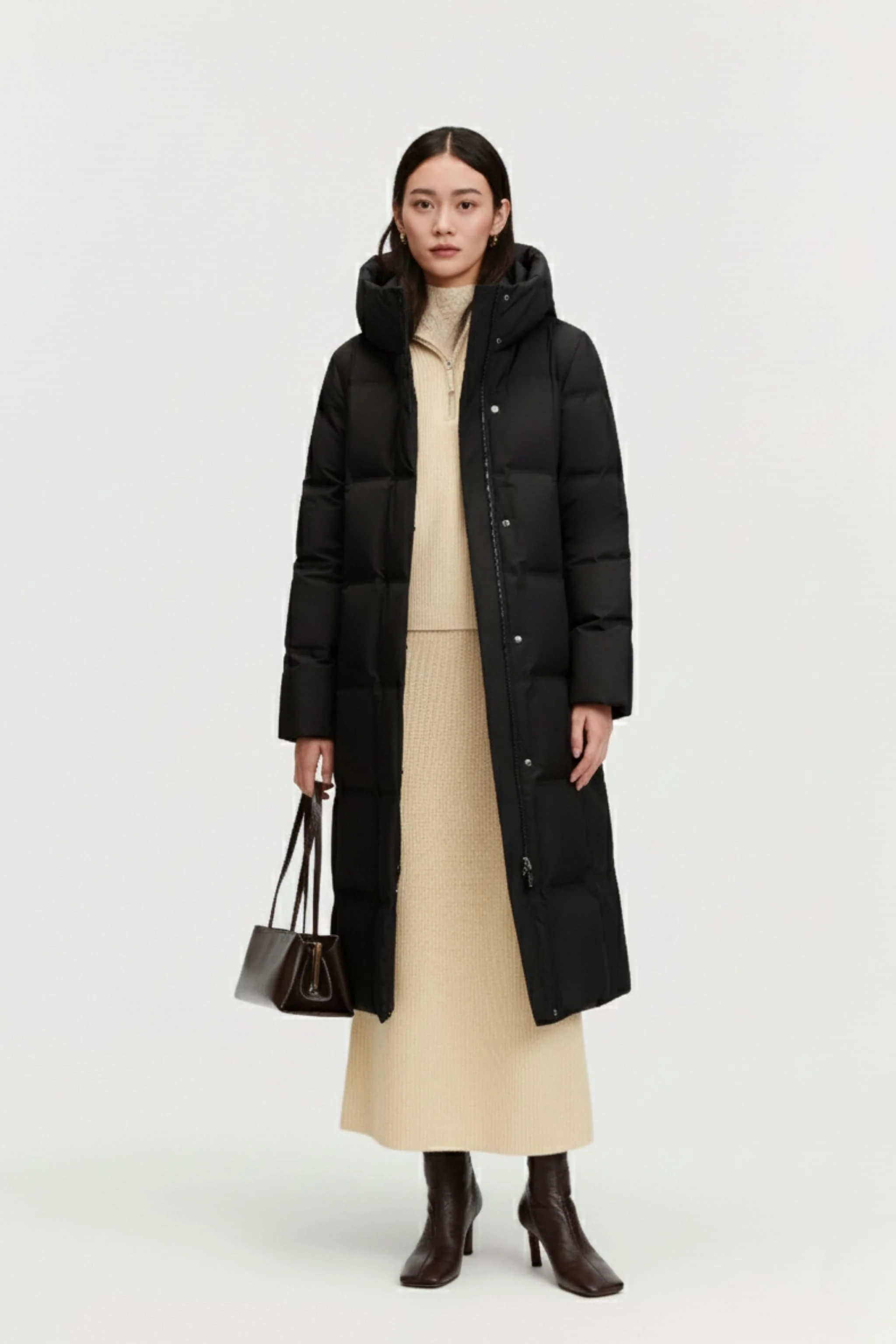 Women's Business Classic Long Quilted Goose Down Jacket 174 - Image 17