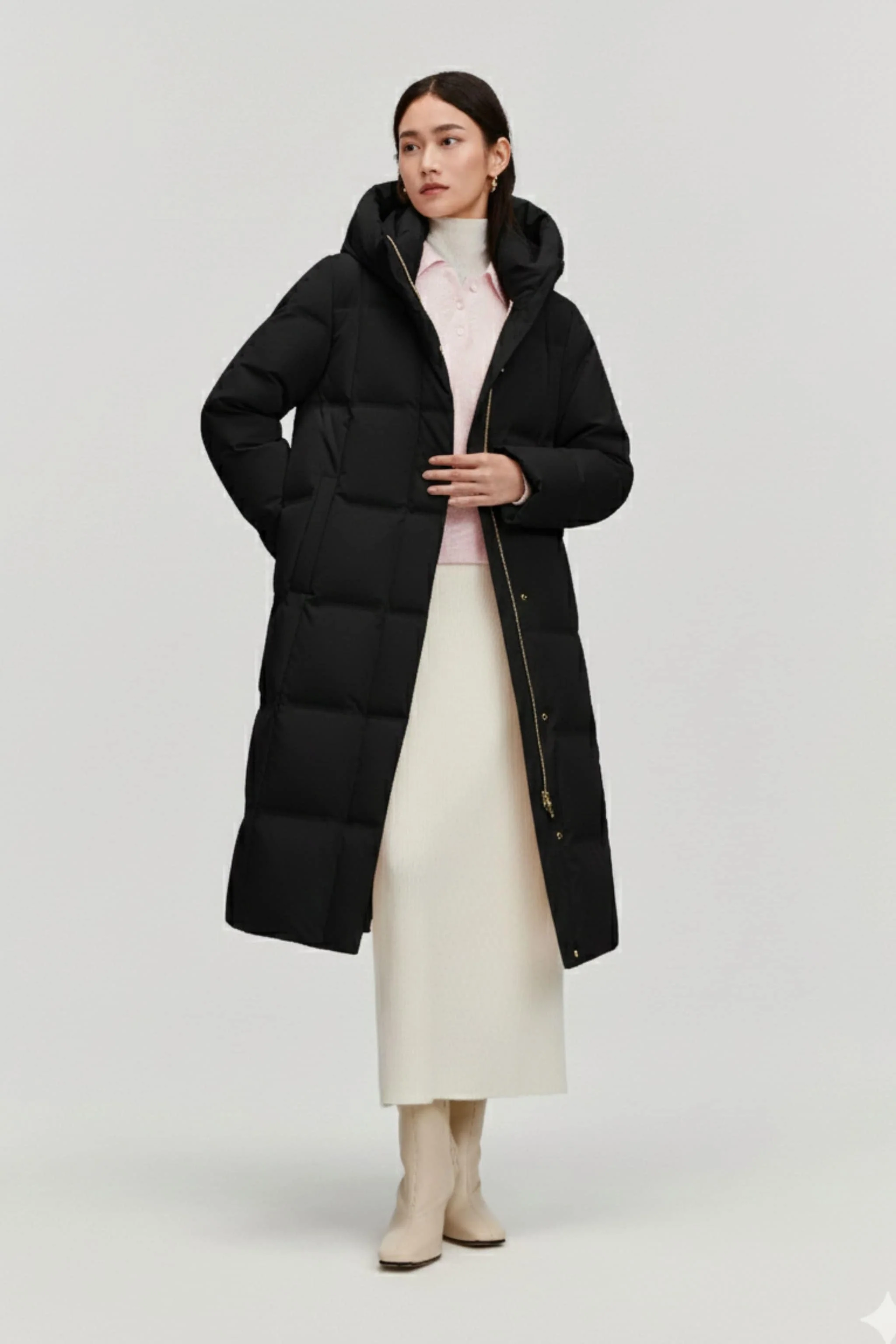 Women's Business Classic Long Quilted Goose Down Jacket 174 - Image 20