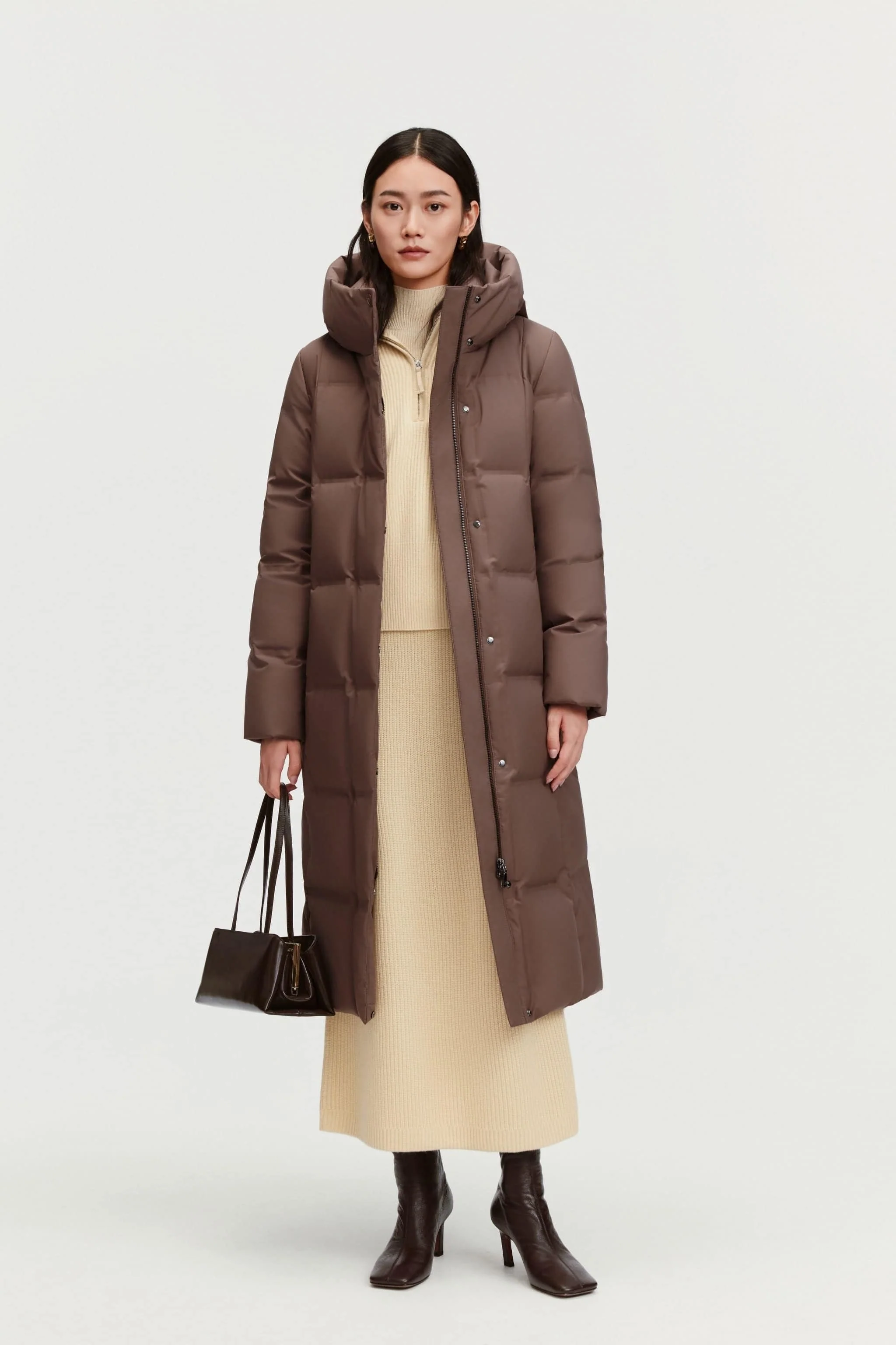 Women's Business Classic Long Quilted Goose Down Jacket 174 - Image 3
