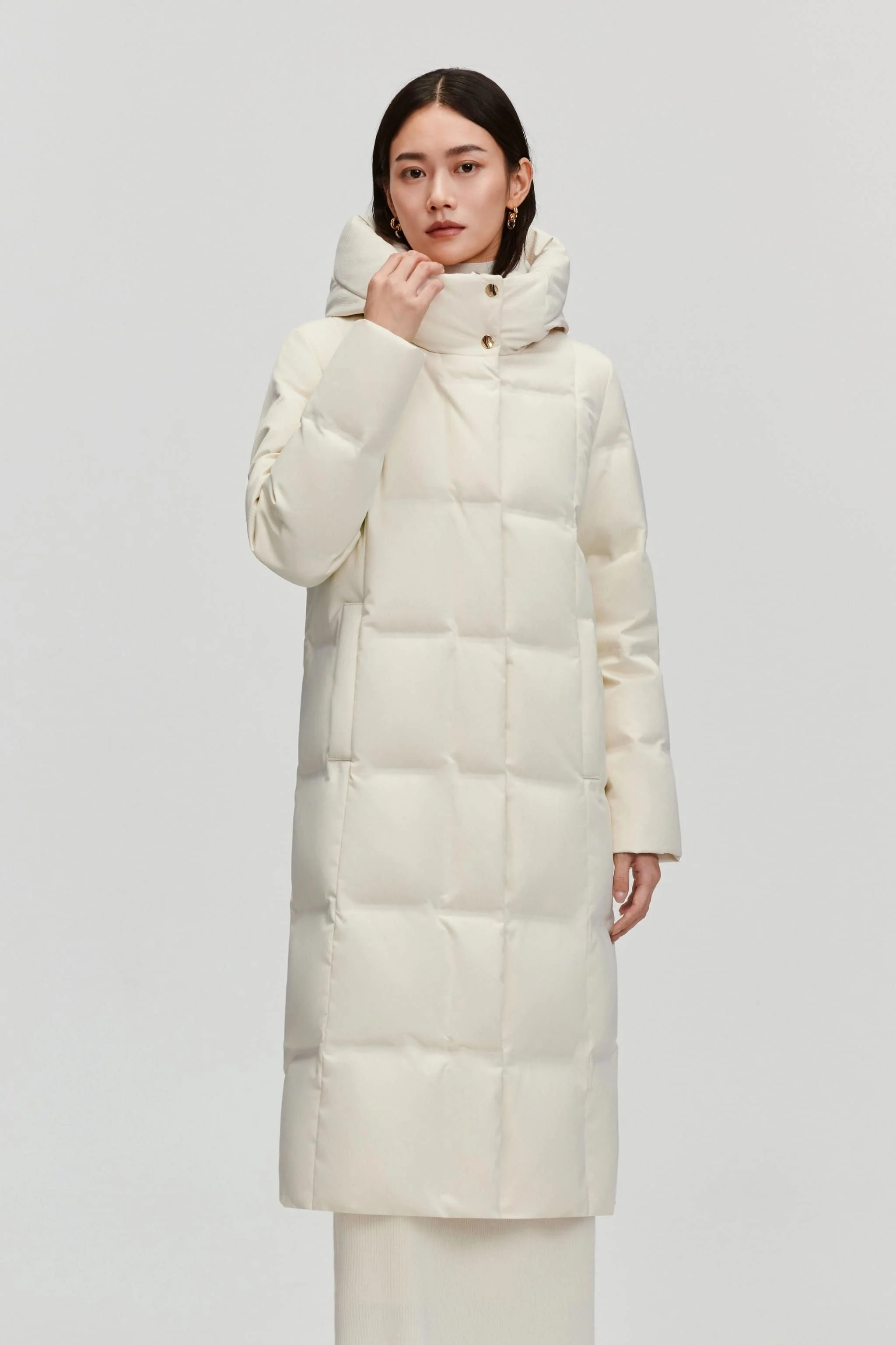 Women's Business Classic Long Quilted Goose Down Jacket 174 - Image 9