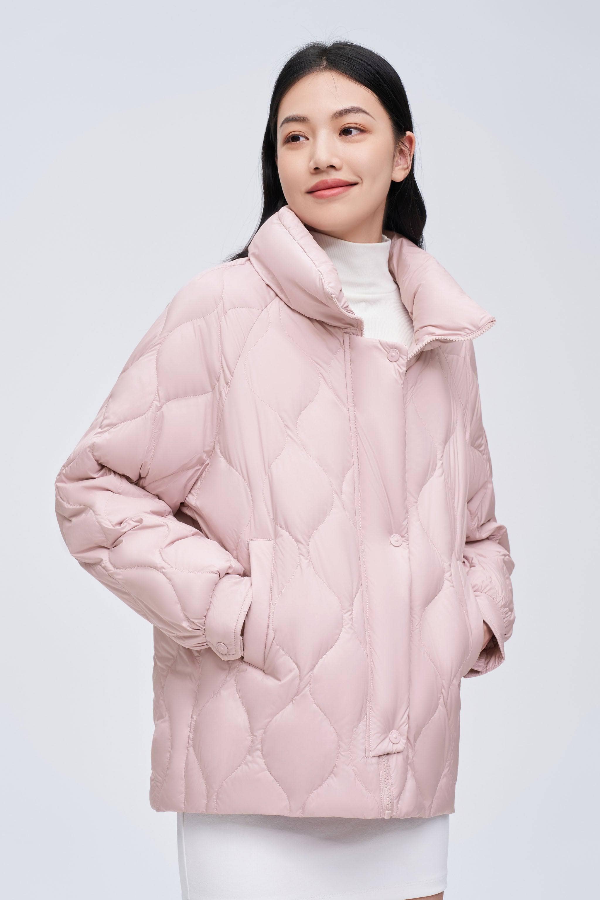 Women's Contrast Piping Weightless Down Jacket - Image 7