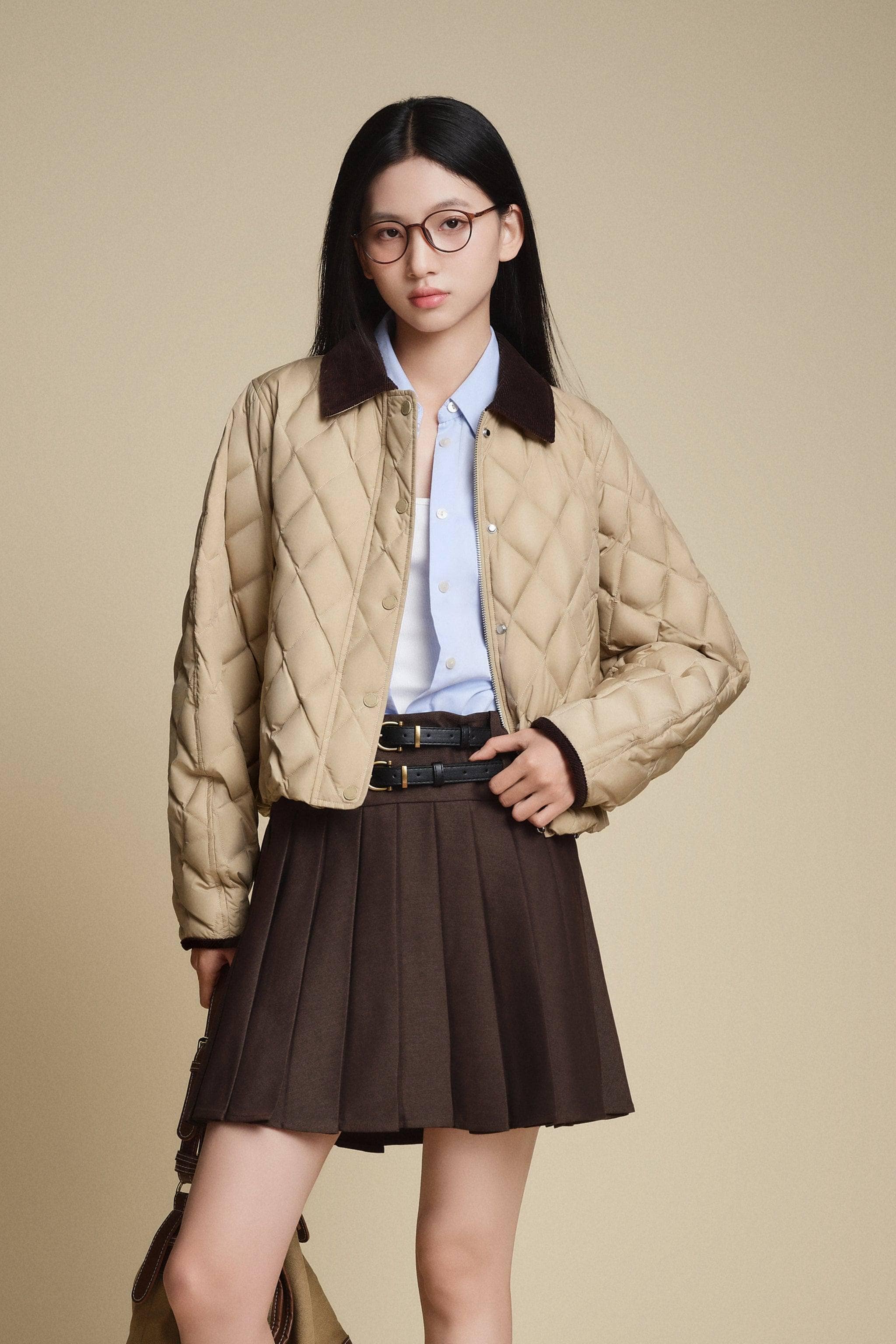 Women's Cropped Quilted Barn Down Jacket - Image 10