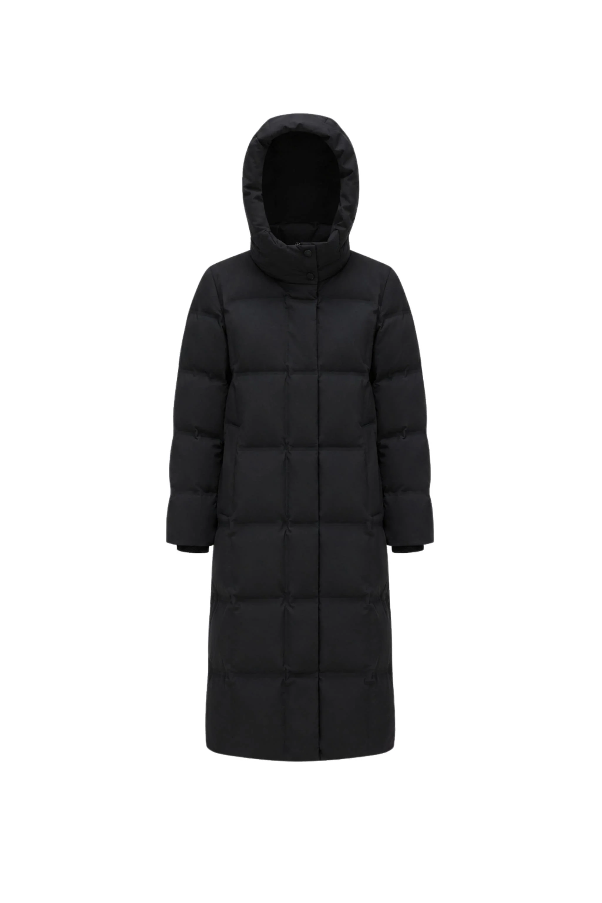 Women's Diamond Quilt Full Length Goose Down Coat - Image 12