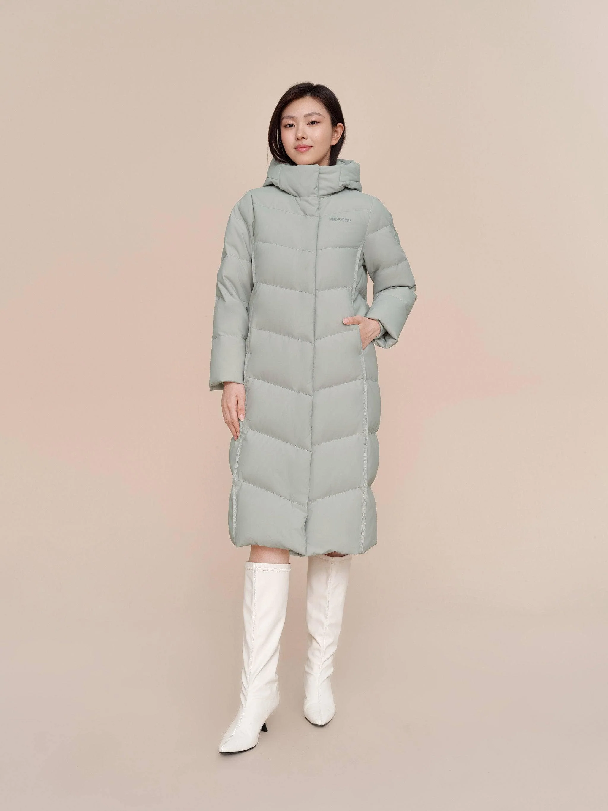 Women's full length down coat 5176 - Image 13