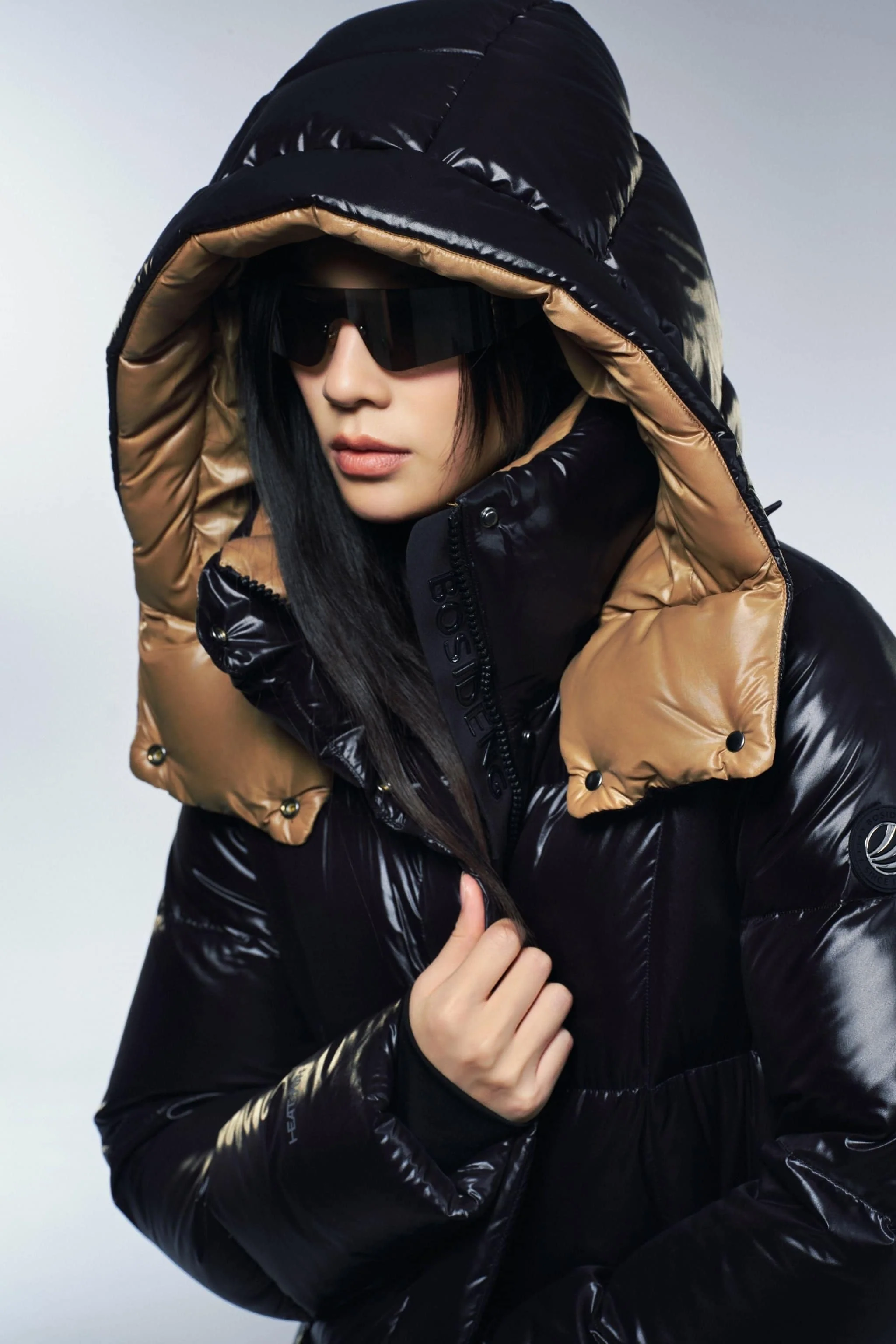 Women's Full Length Goose Down Puffer With Hood 168 - Image 2