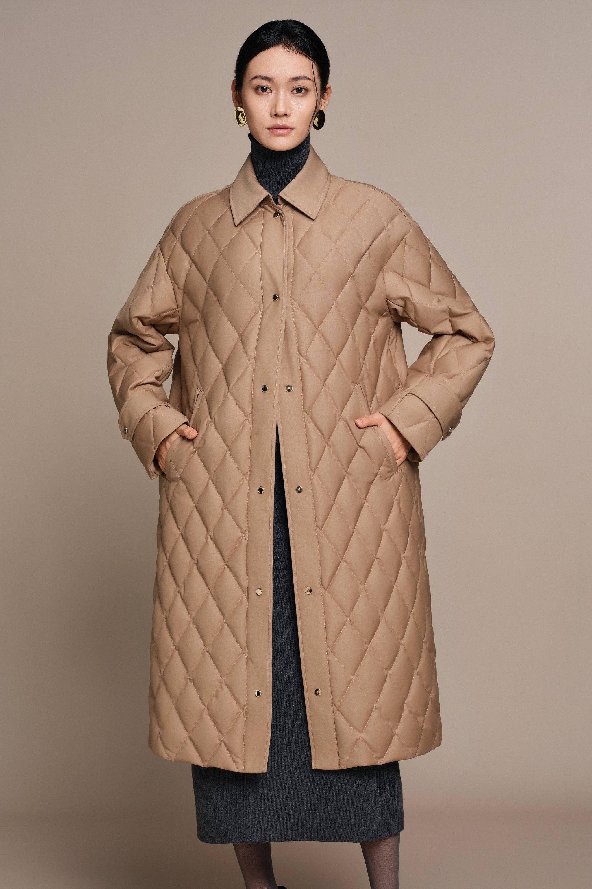 Women's Full Length Goose Down Quilted Jacket - Image 12