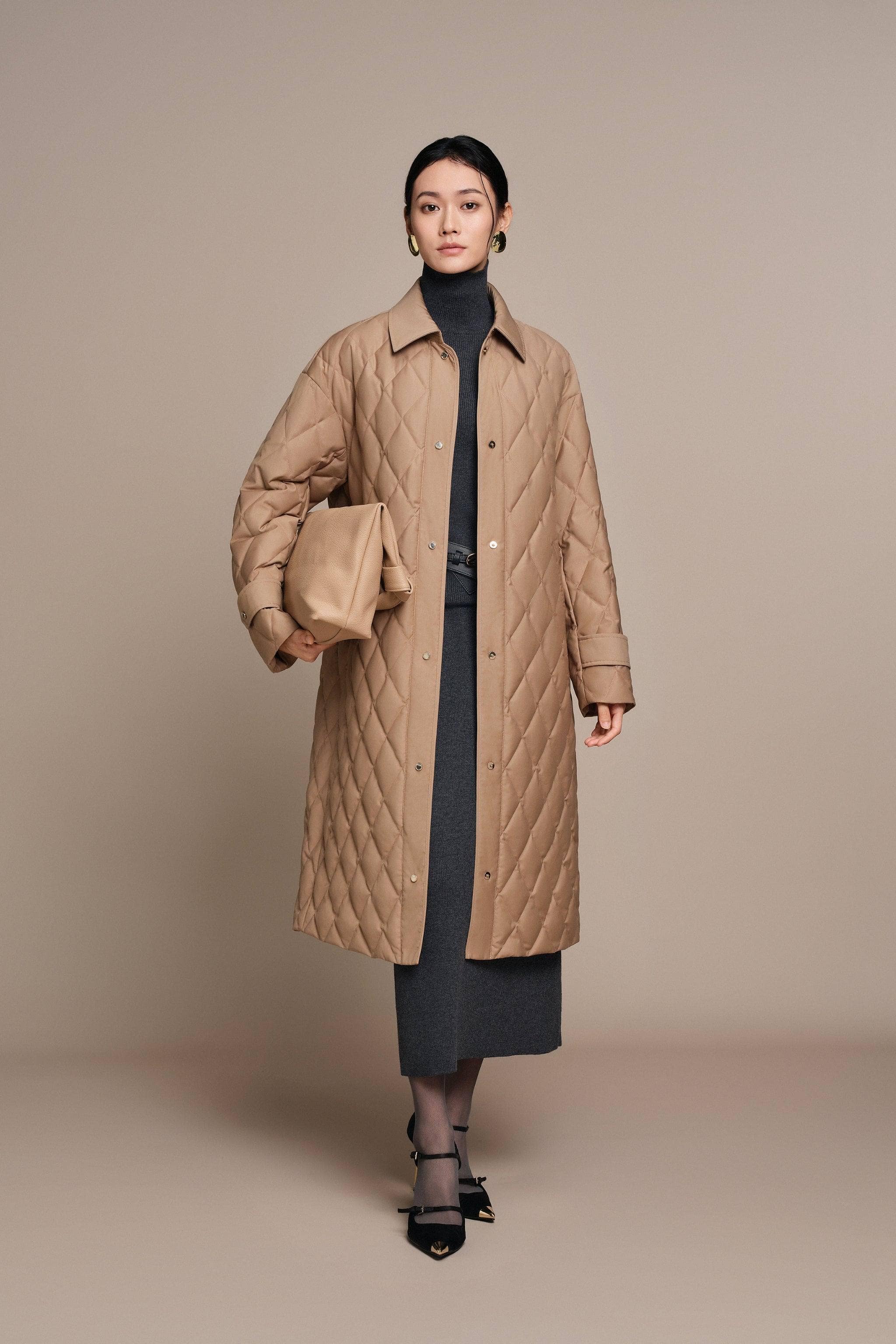 Women's Full Length Goose Down Quilted Jacket - Image 13