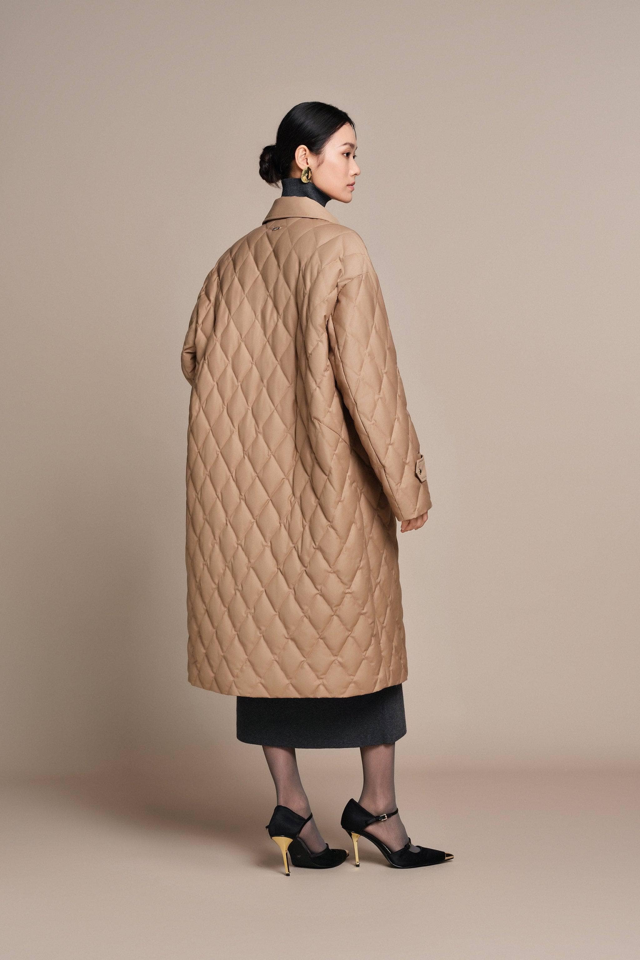Women's Full Length Goose Down Quilted Jacket - Image 14