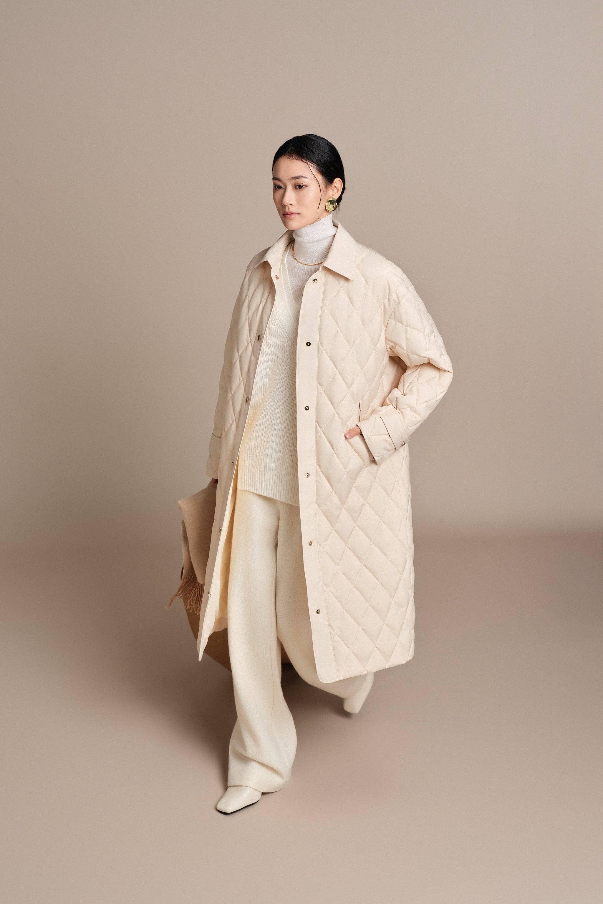 Women's Full Length Goose Down Quilted Jacket - Image 19