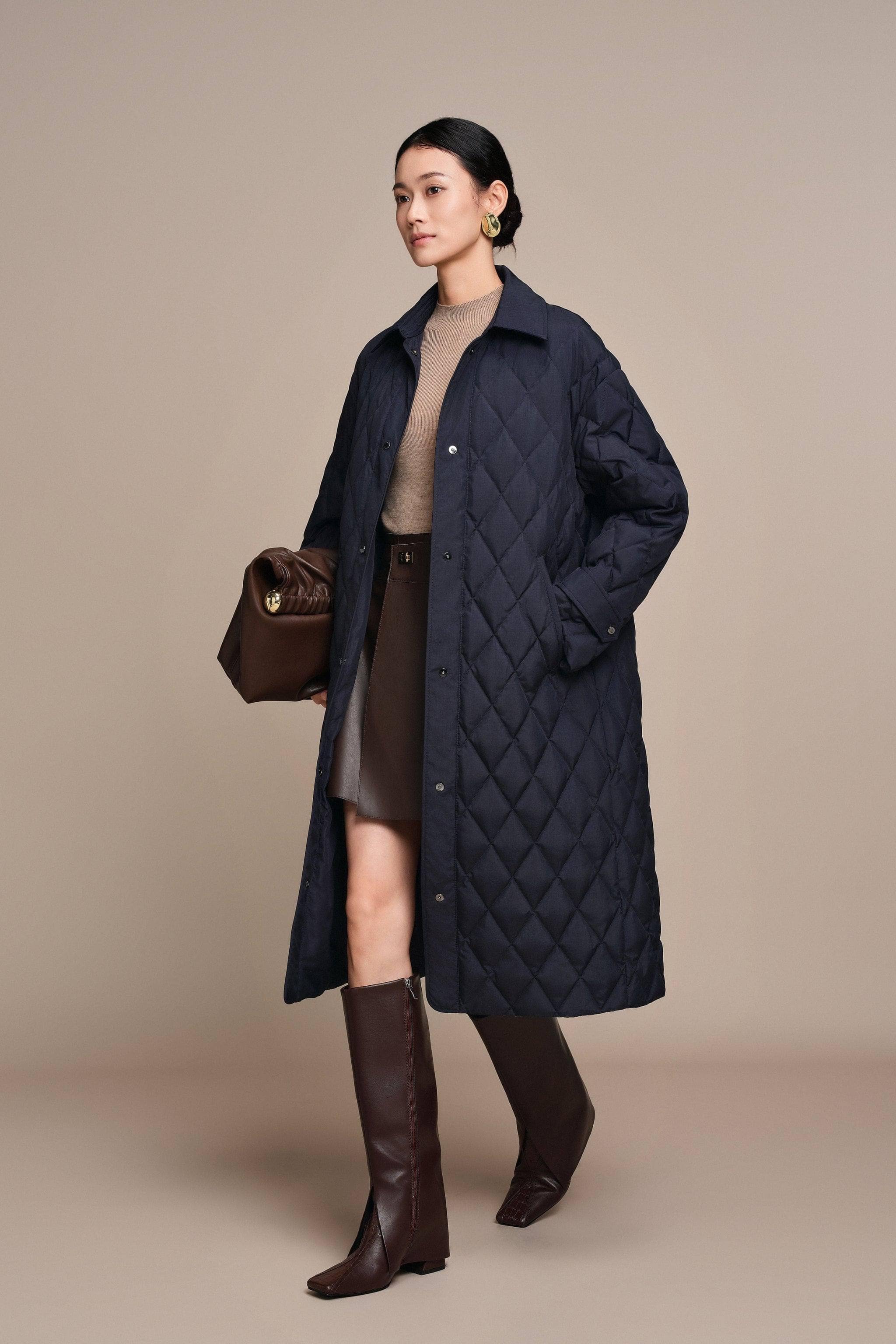 Women's Full Length Goose Down Quilted Jacket - Image 3
