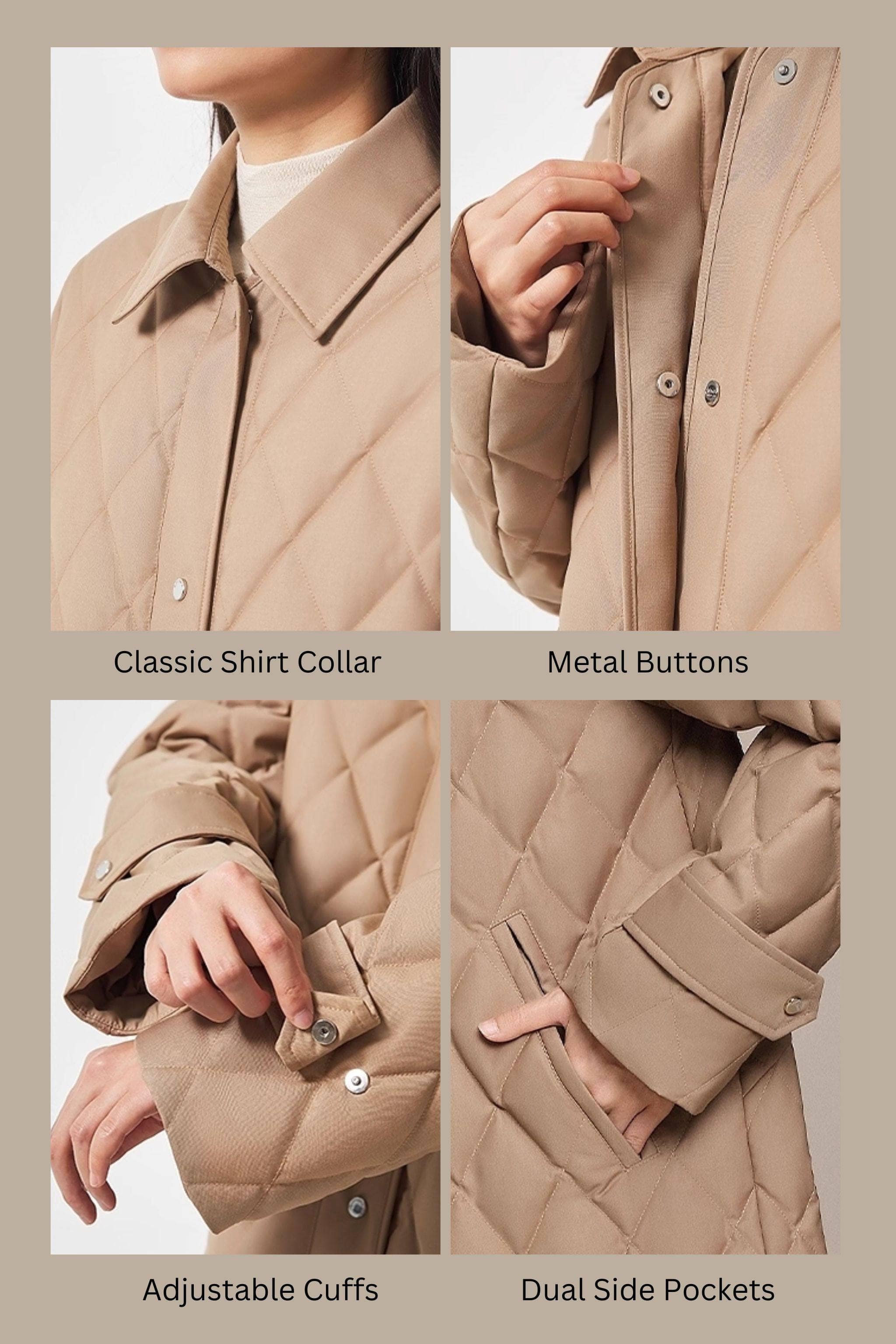 Women's Full Length Goose Down Quilted Jacket - Image 9