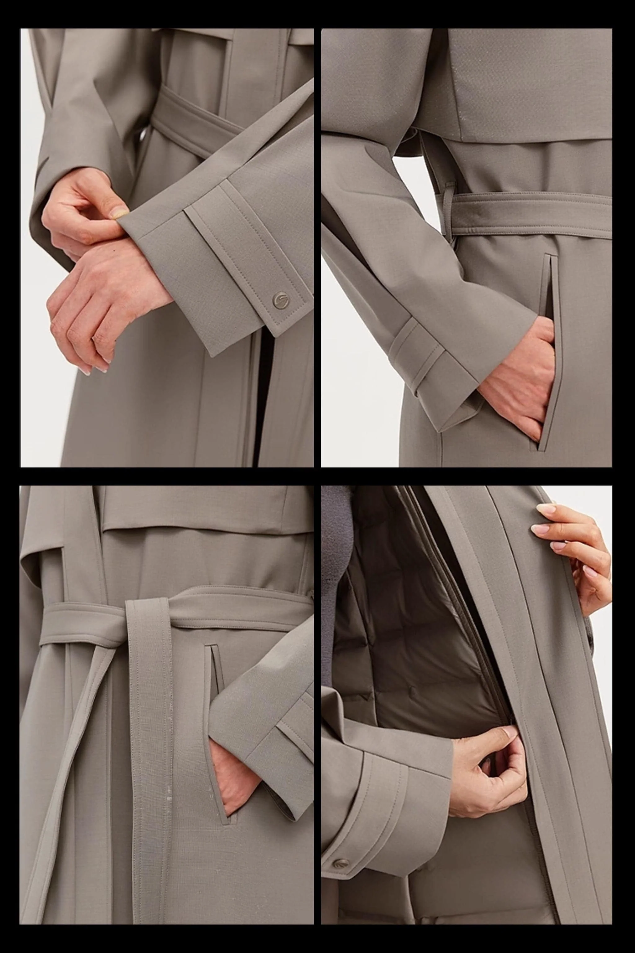 Women's Full Length Goose Down Trench 212 - Image 11