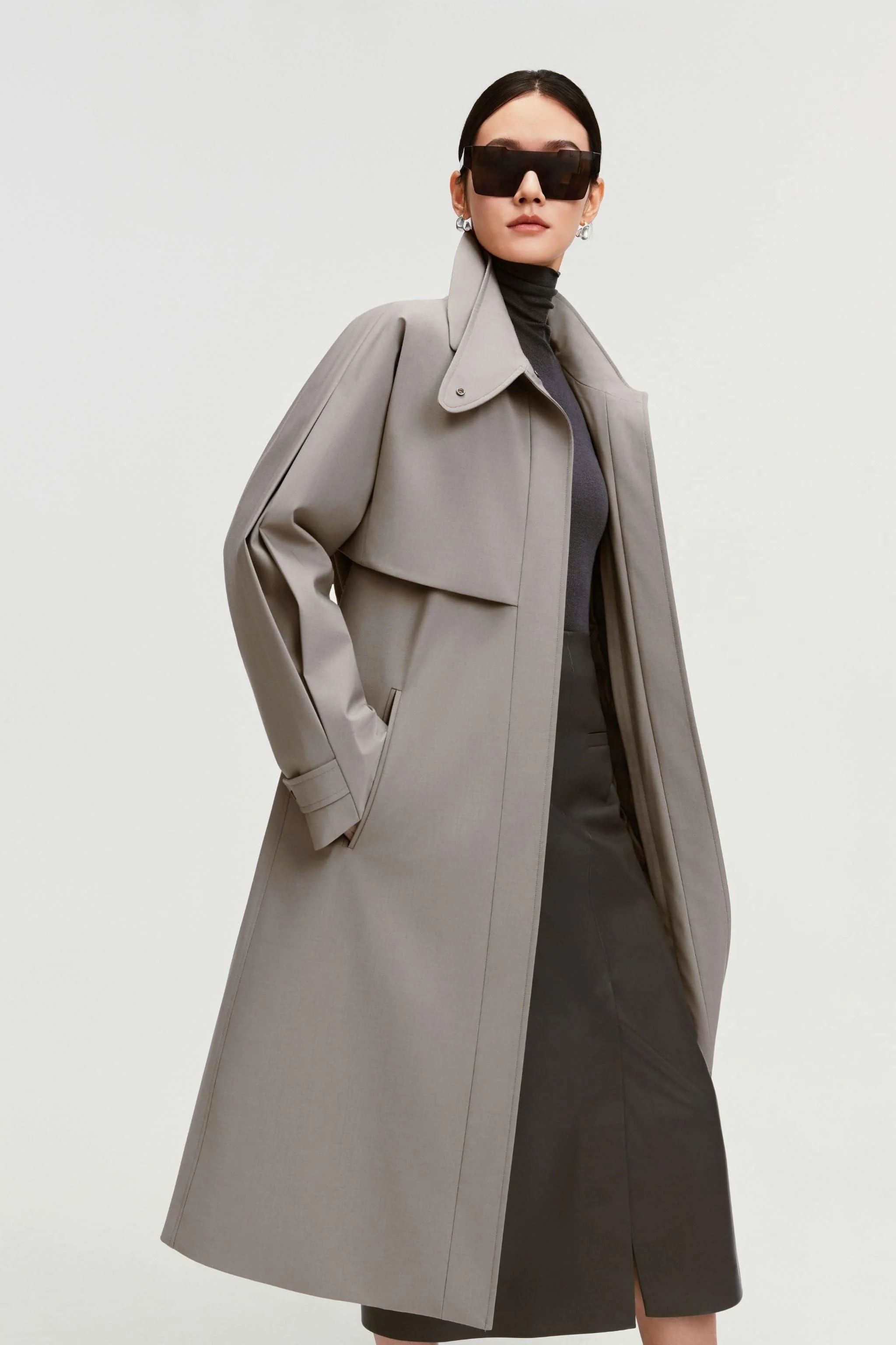 Women's Full Length Goose Down Trench 212 - Image 2