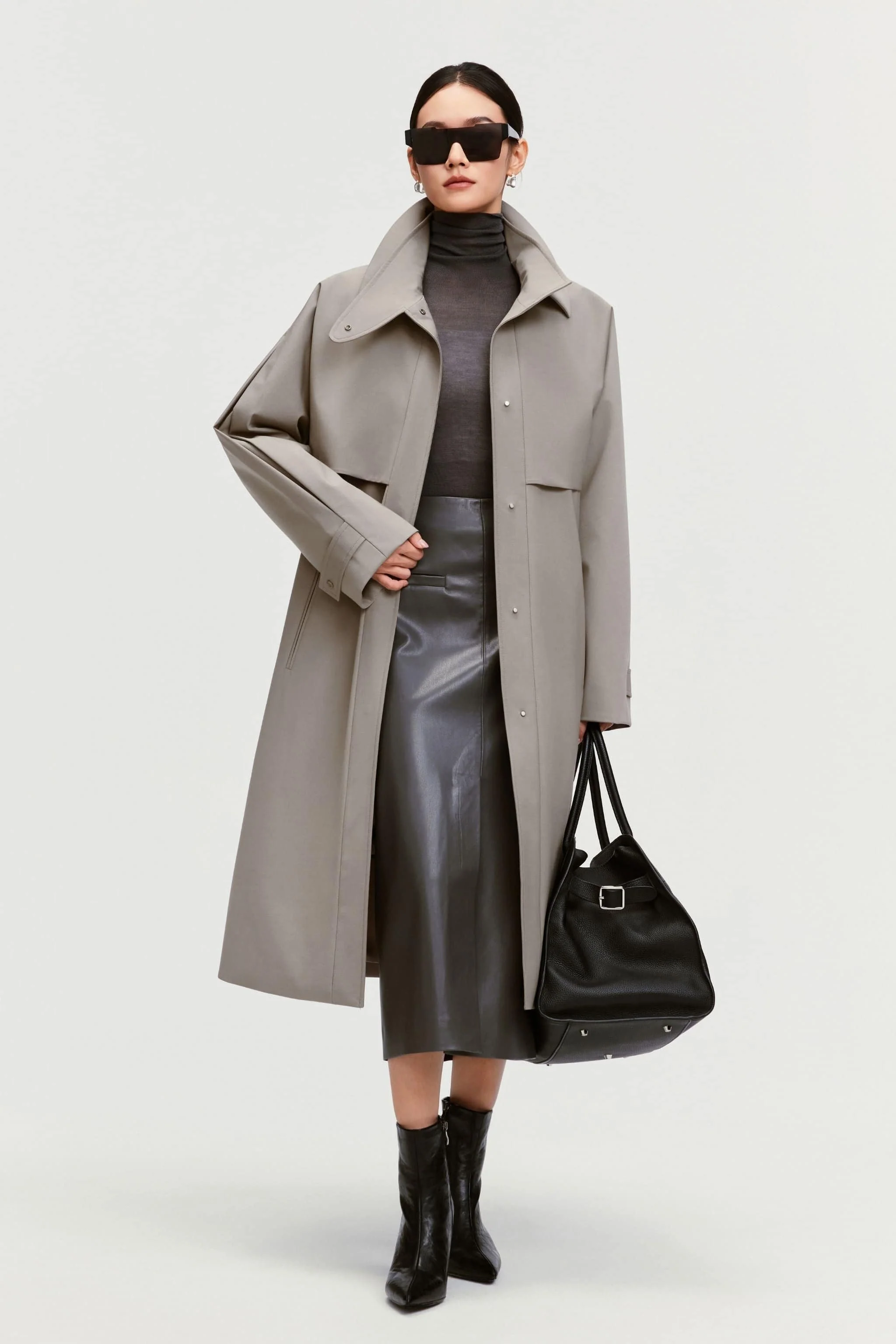 Women's Full Length Goose Down Trench 212 - Image 3