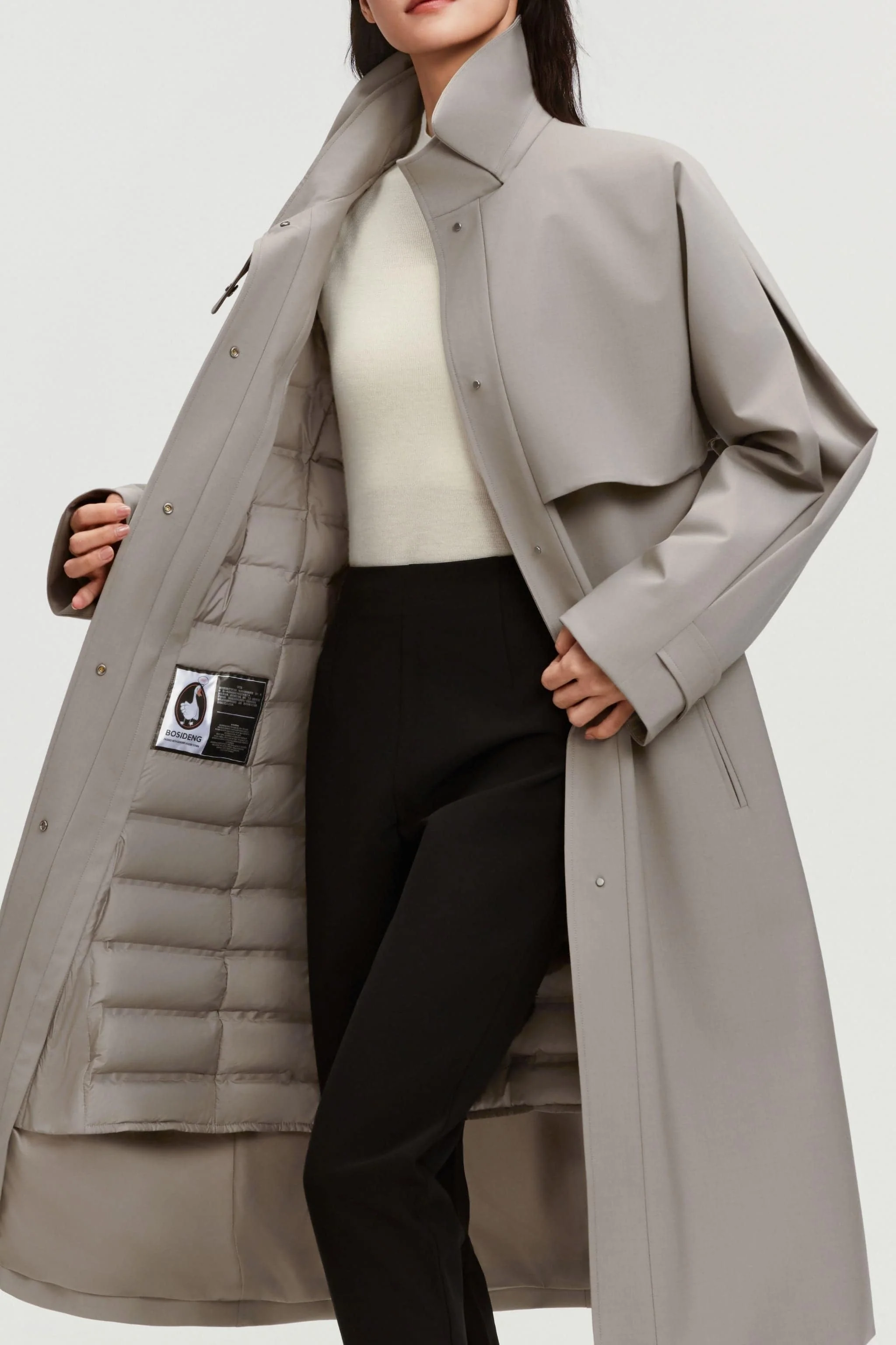 Women's Full Length Goose Down Trench 212 - Image 8