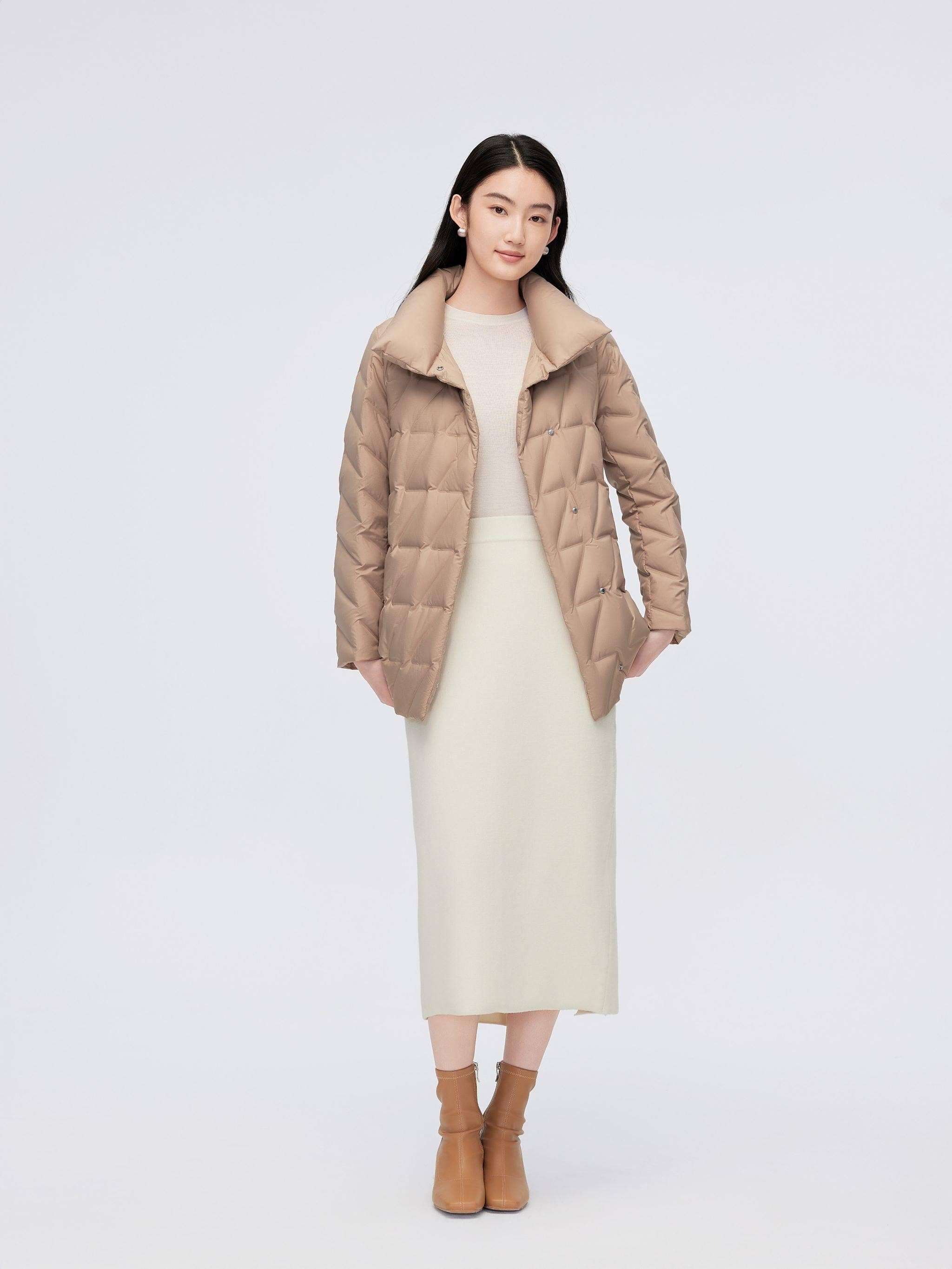 Women's Goose Down Coat 4142 - Image 3