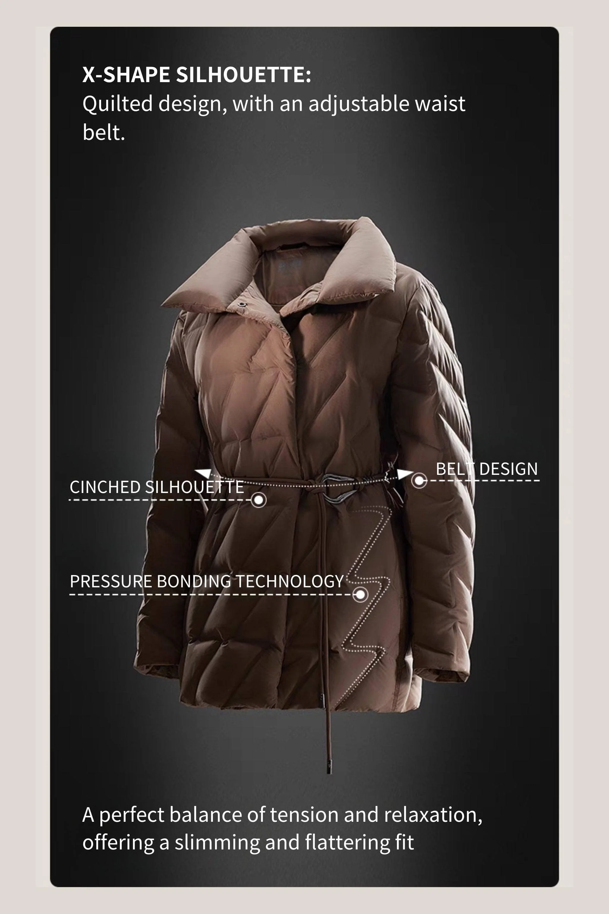Women's Goose Down Coat 4142 - Image 7