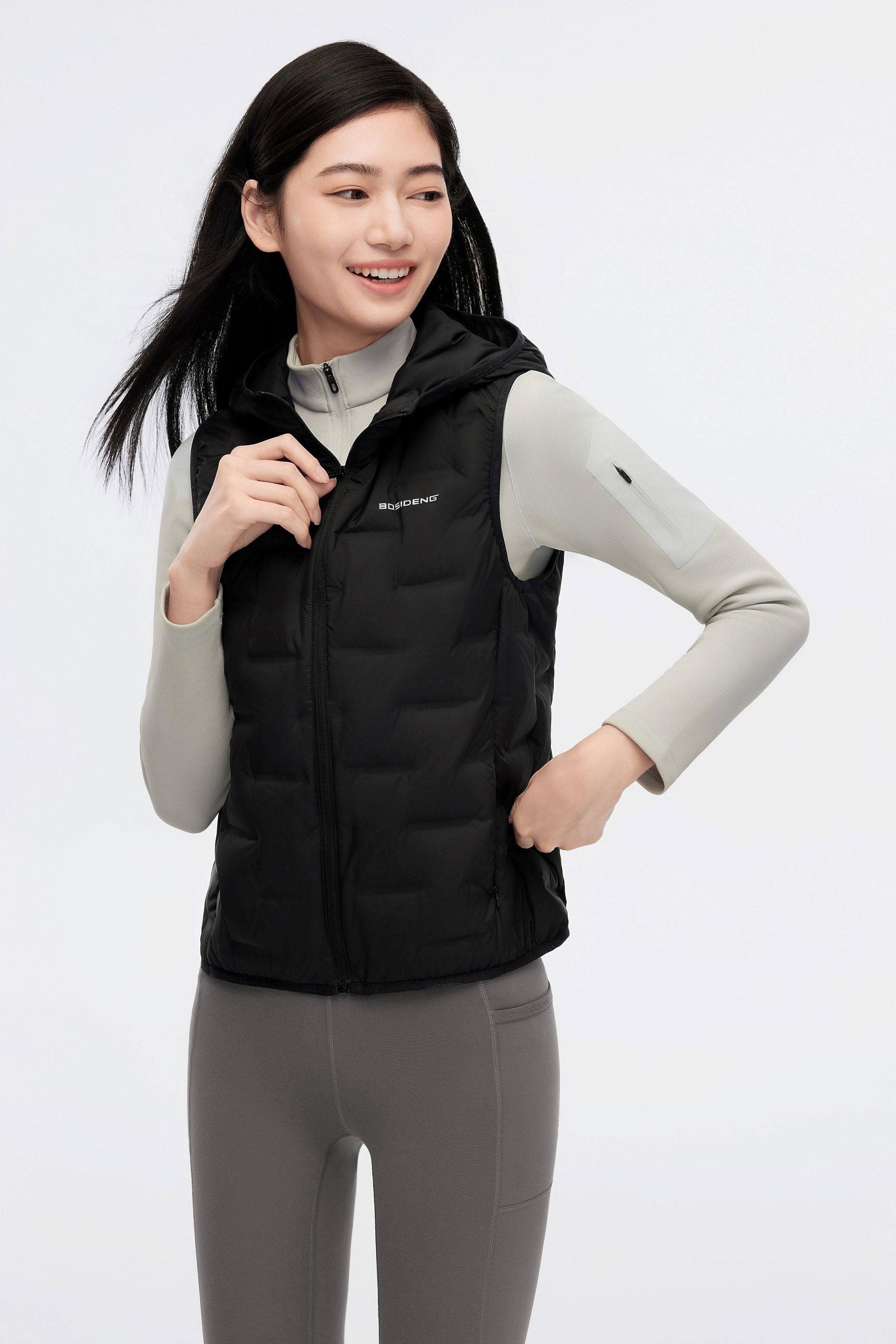 Women's Goose Down Hooded Gilet 1032 - Image 14