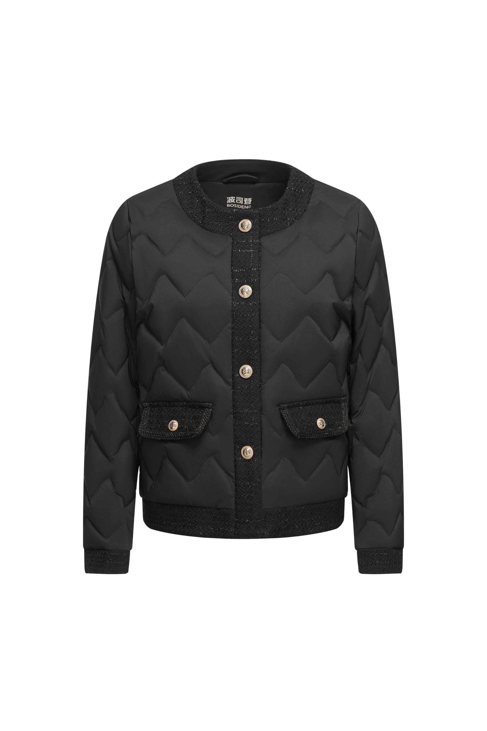 Women's Goose Down Houndstooth Jacket - Image 14
