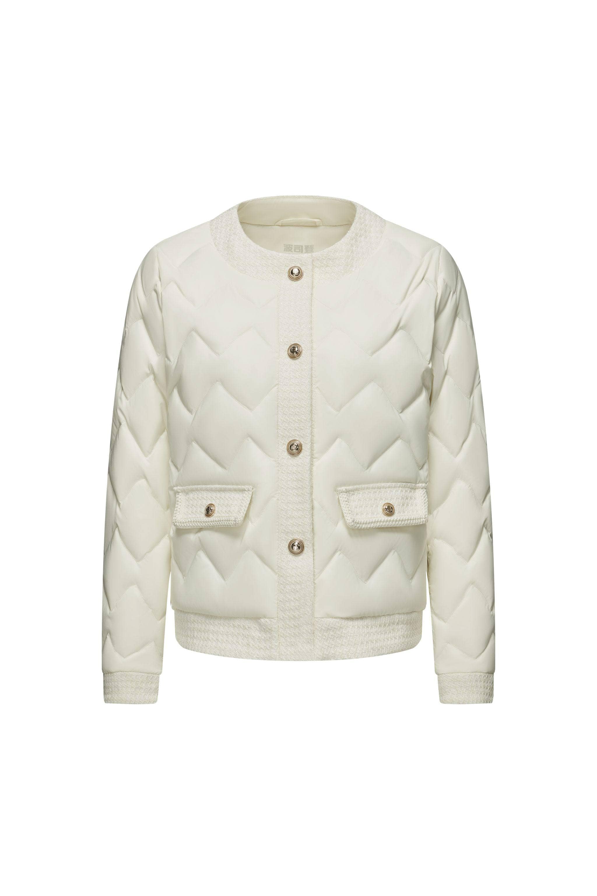 Women's Goose Down Houndstooth Jacket - Image 6