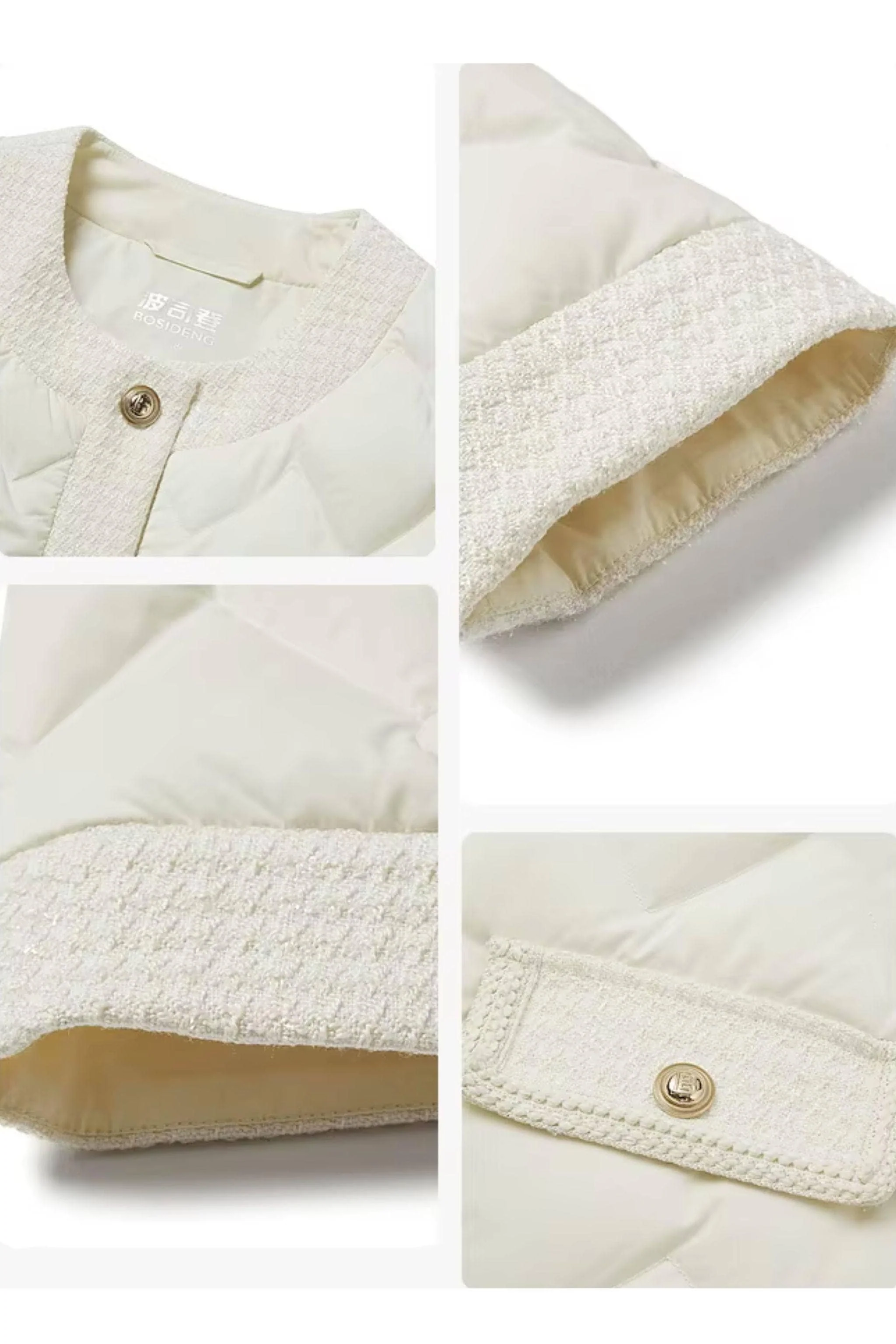 Women's Goose Down Houndstooth Jacket - Image 7