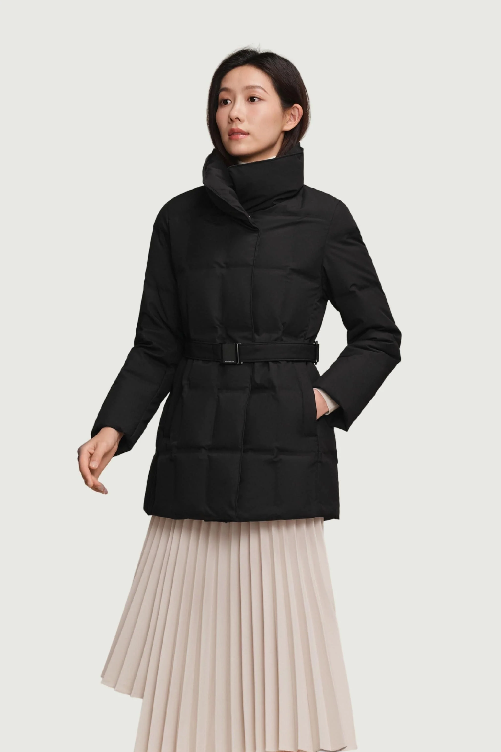 Women's Goose Down Jacket With Belt 148 - Image 11
