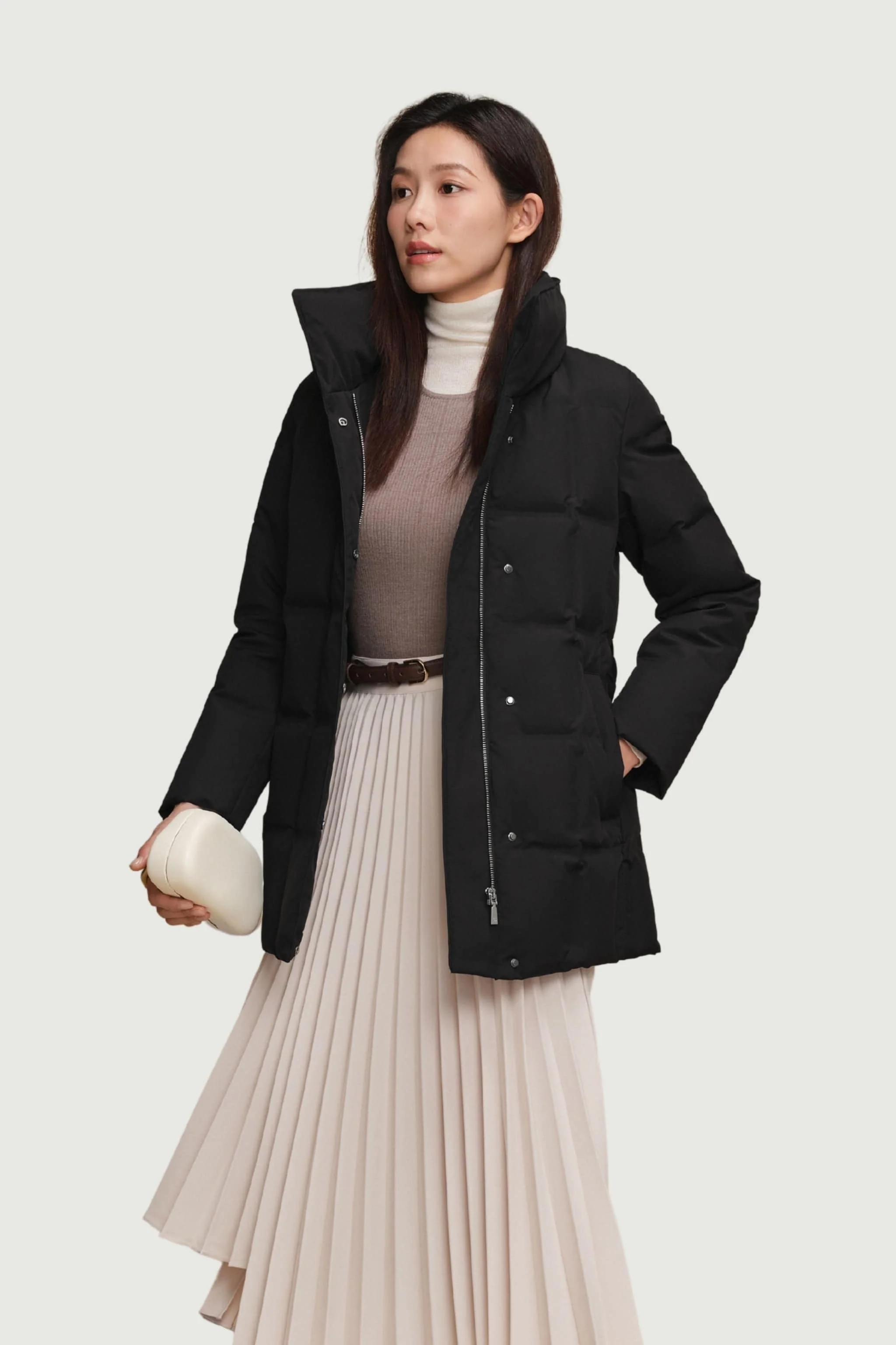Women's Goose Down Jacket With Belt 148 - Image 12