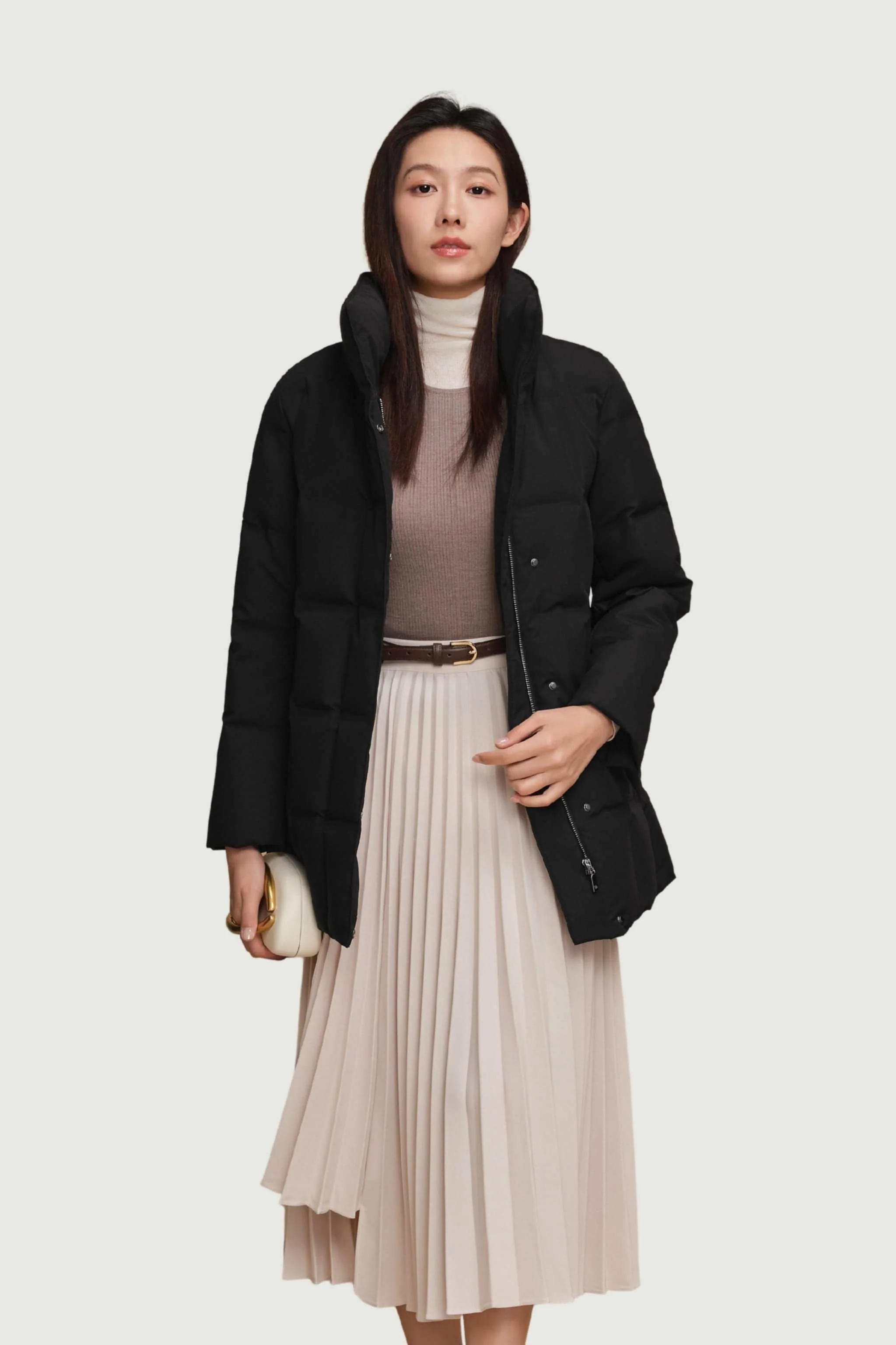 Women's Goose Down Jacket With Belt 148 - Image 13