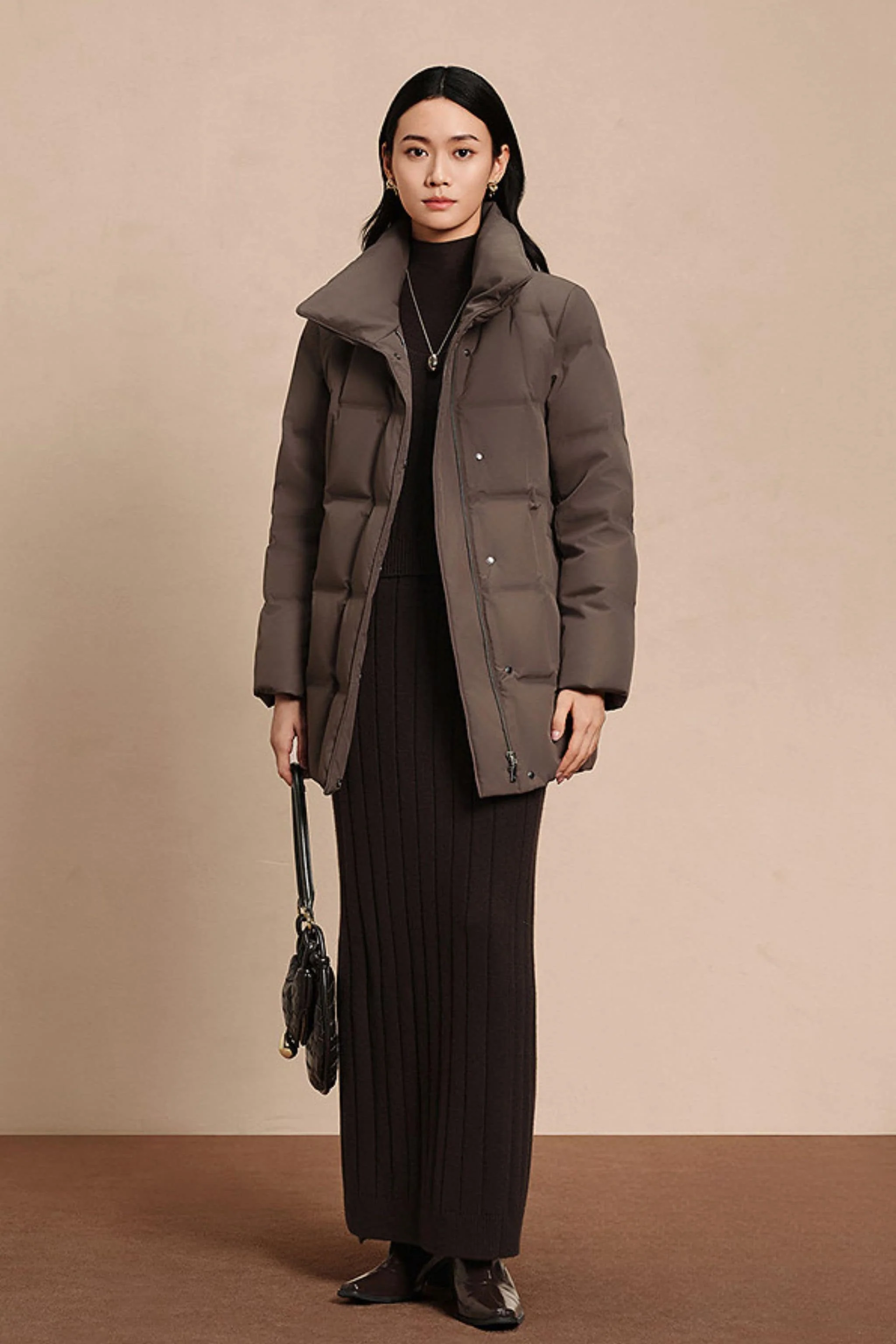 Women's Goose Down Jacket With Belt 148 - Image 17