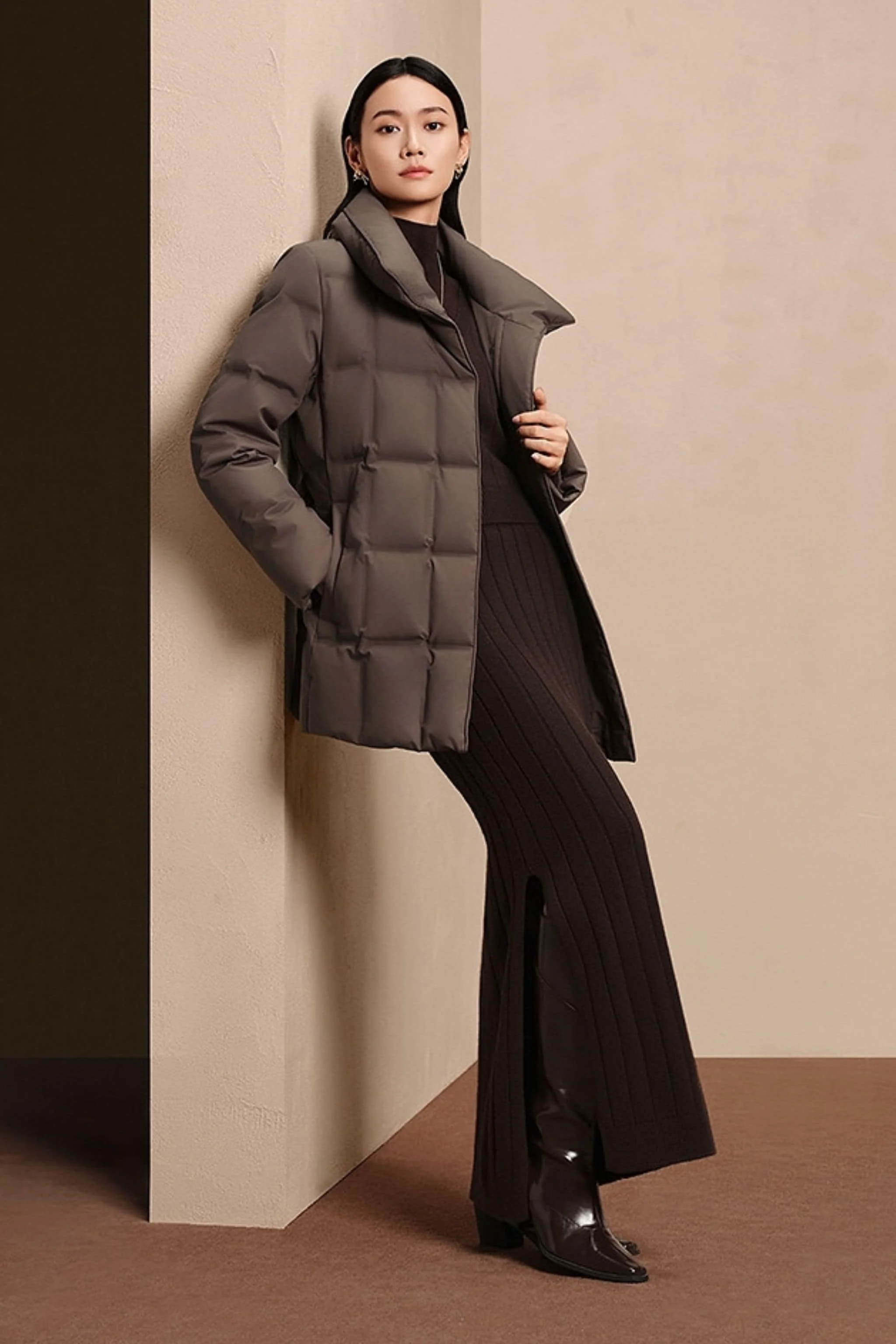 Women's Goose Down Jacket With Belt 148 - Image 19