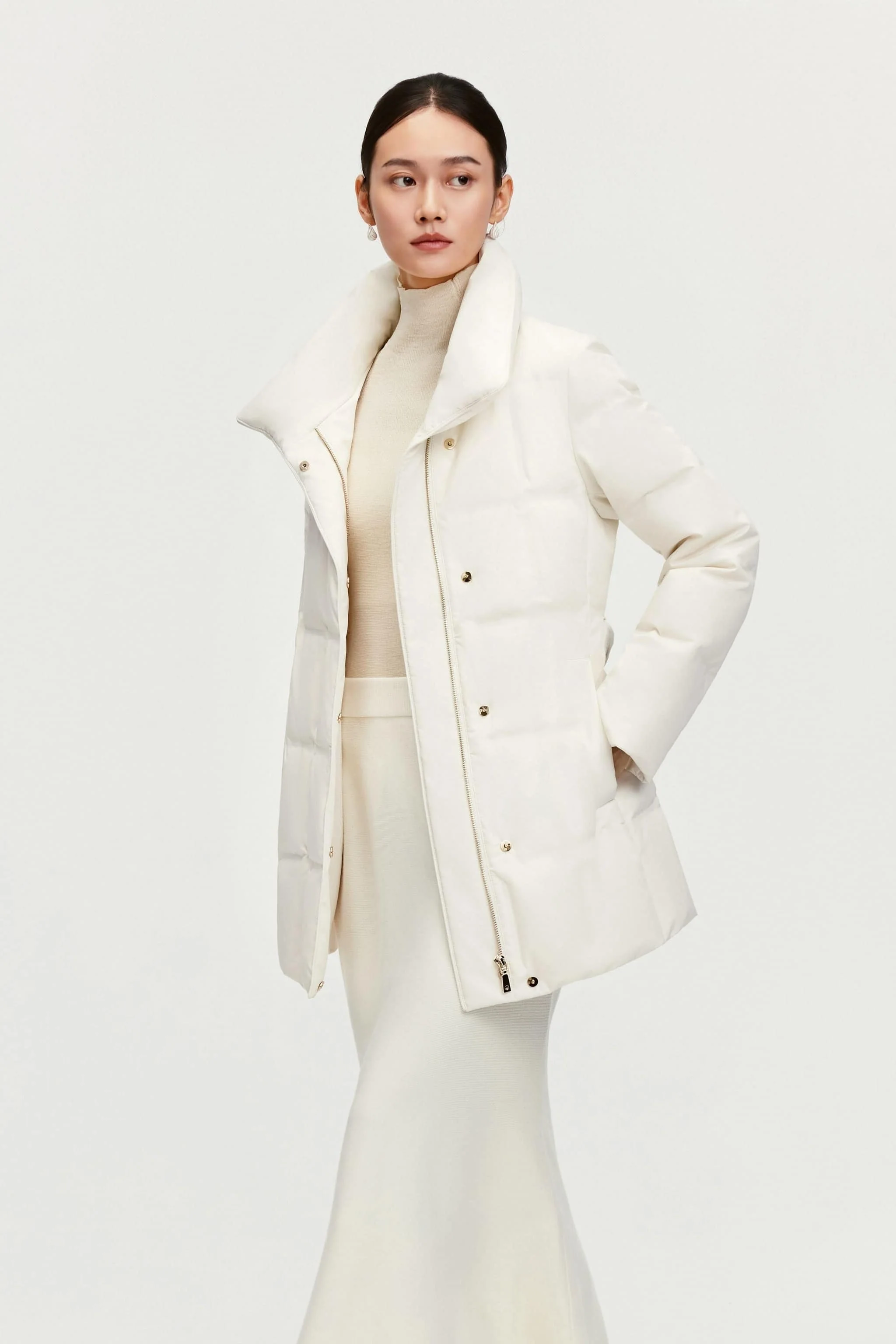 Women's Goose Down Jacket With Belt 148 - Image 2